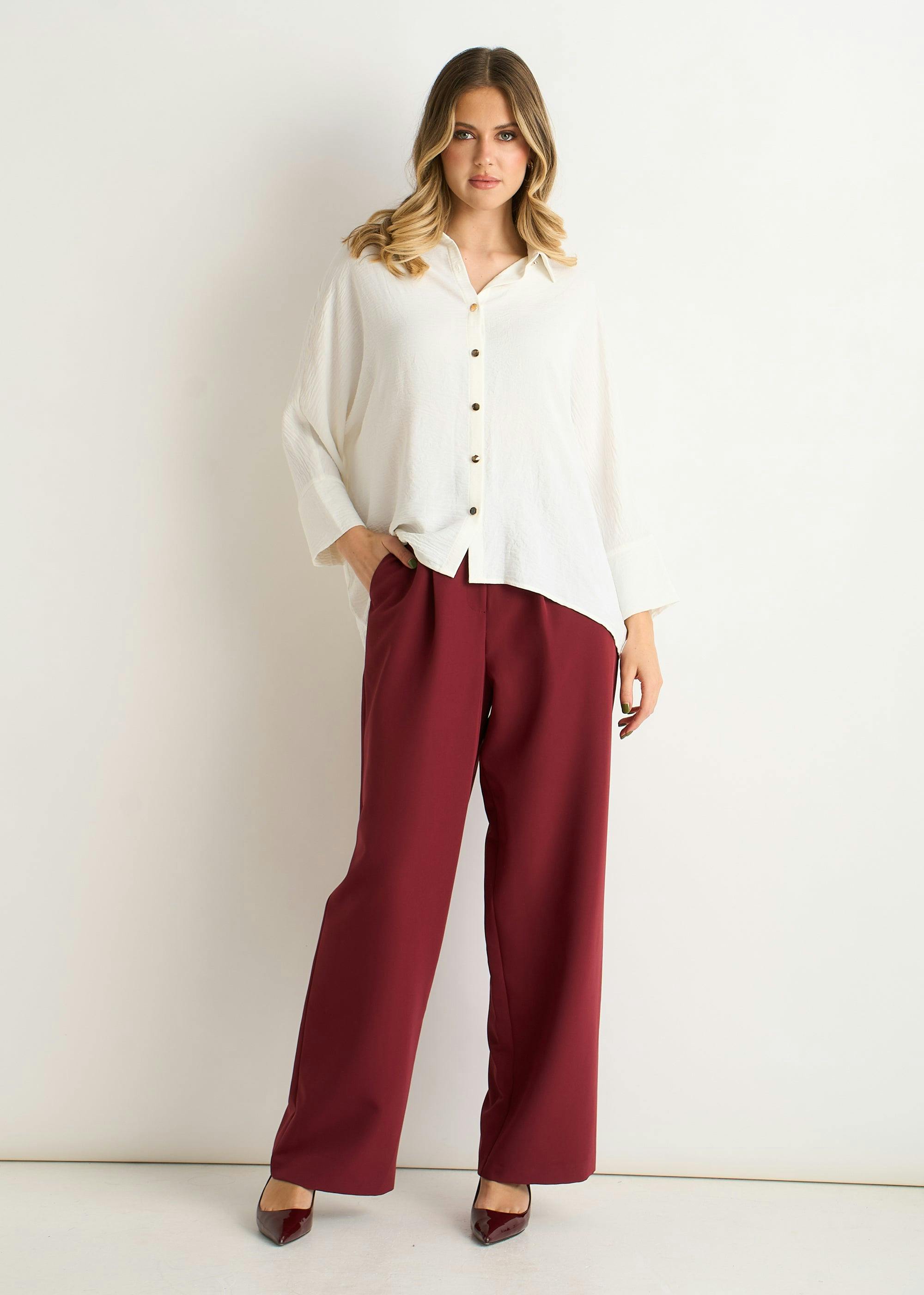 Gini London Ivory Kimono Oversized Blouse - S-M (Uk 8-10/Us 4-6/Eu 36-38)