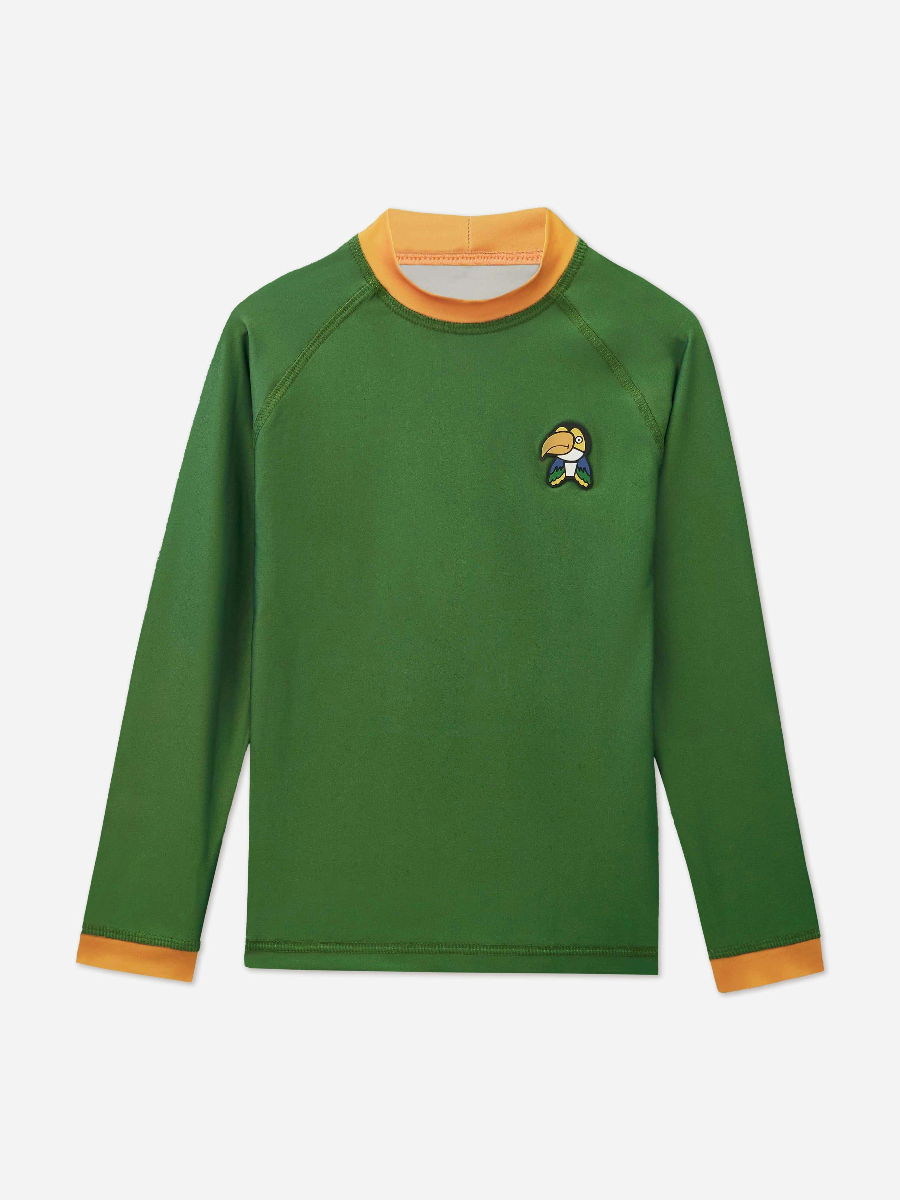 Roarsome Boys Green Toucan Sun Protective Rash Vest In (Upf50+) - 1 - 2 Yrs