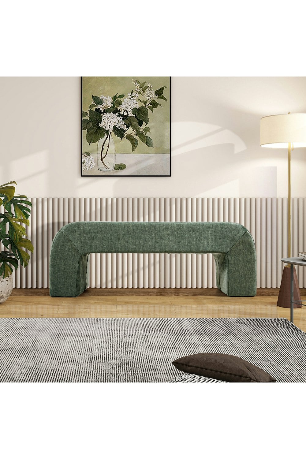 Living And Home Green Chic Modern Ottoman Bench