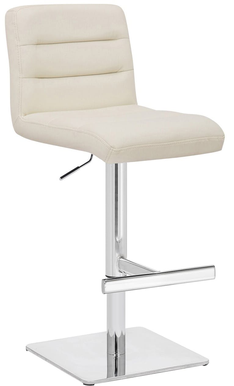 Lamboro Cream Luscious Deluxe Breakfast Bar Stool, Chrome Footrest, Adjustable Height Swivel Gas Lift, Home Bar & Kitchen Barstool,