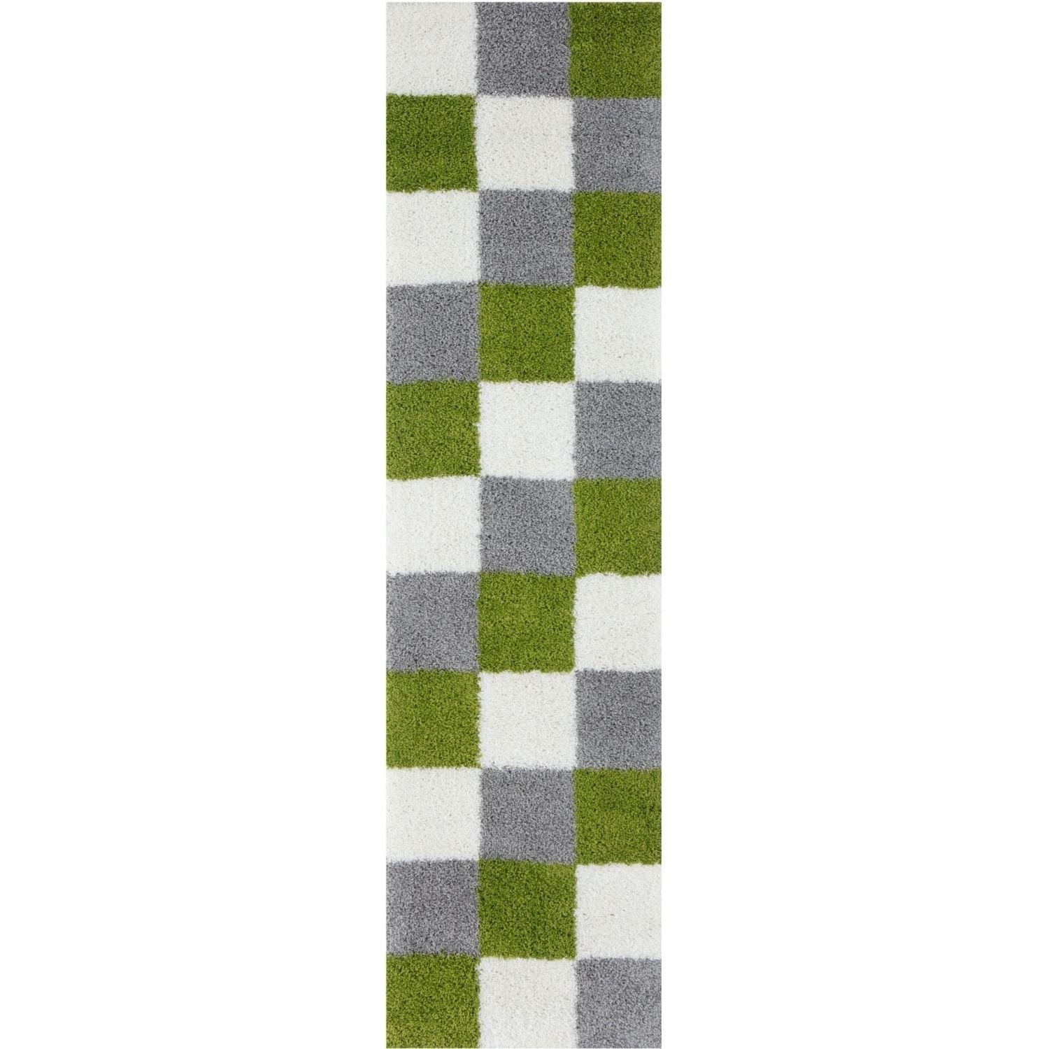 The Rugs Unisex Green Soft Ivory High Pile Shaggy Rugs & Runners Living Room | Size: 80Cm X 300Cm - Image 3