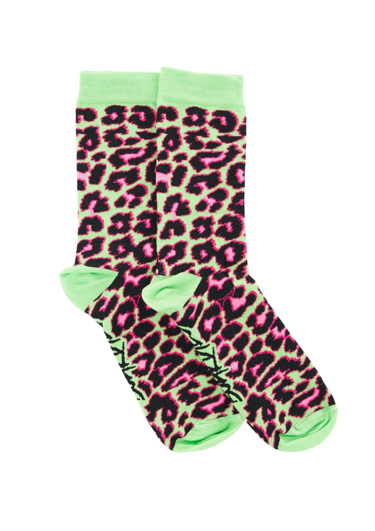 Boardies Green Tropical Cheetah Socks - Os