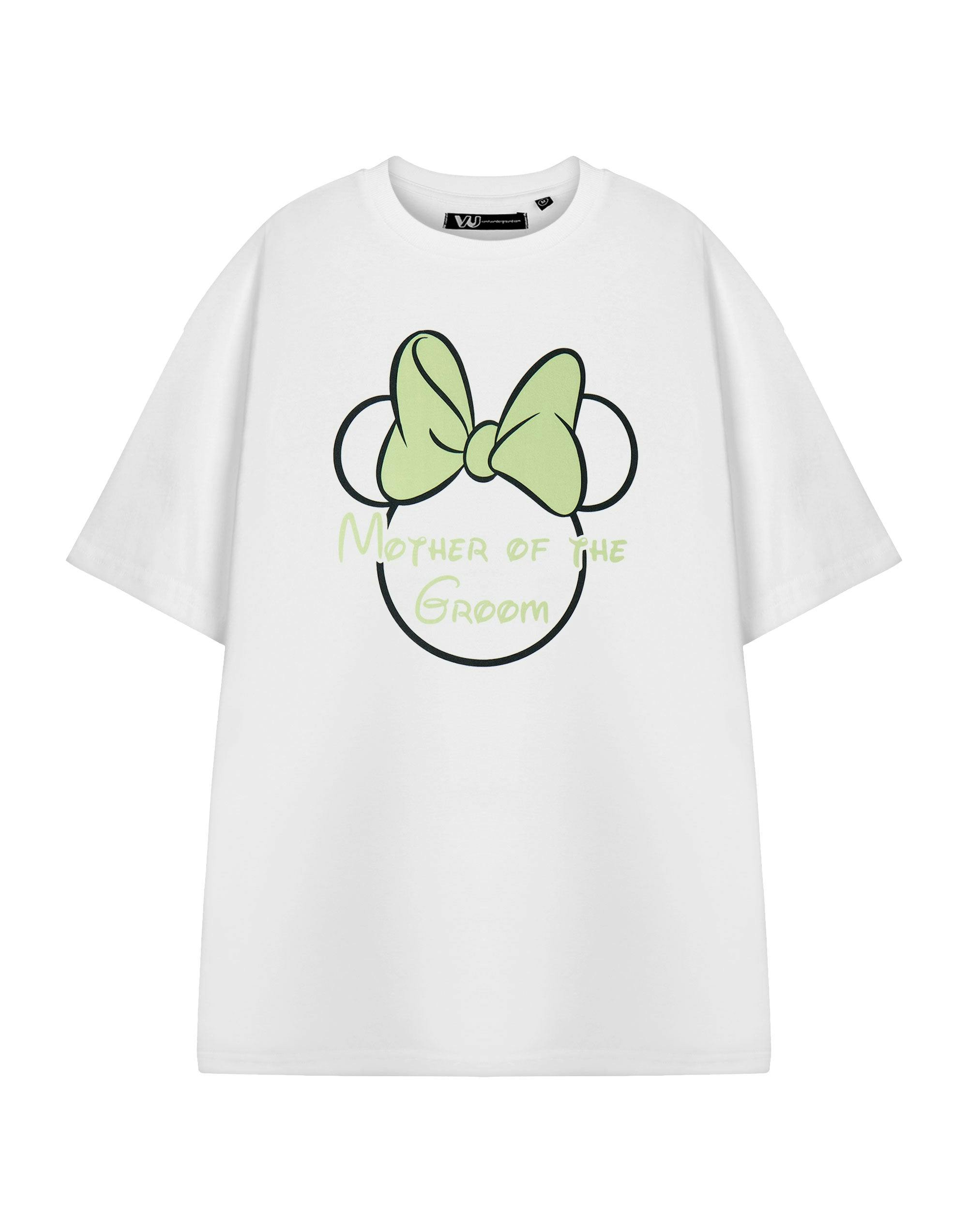 Vanilla Underground Women's White Disney Minnie Mouse Mother Of The Groom Hen Party Short Sleeved T-Shirt - Large