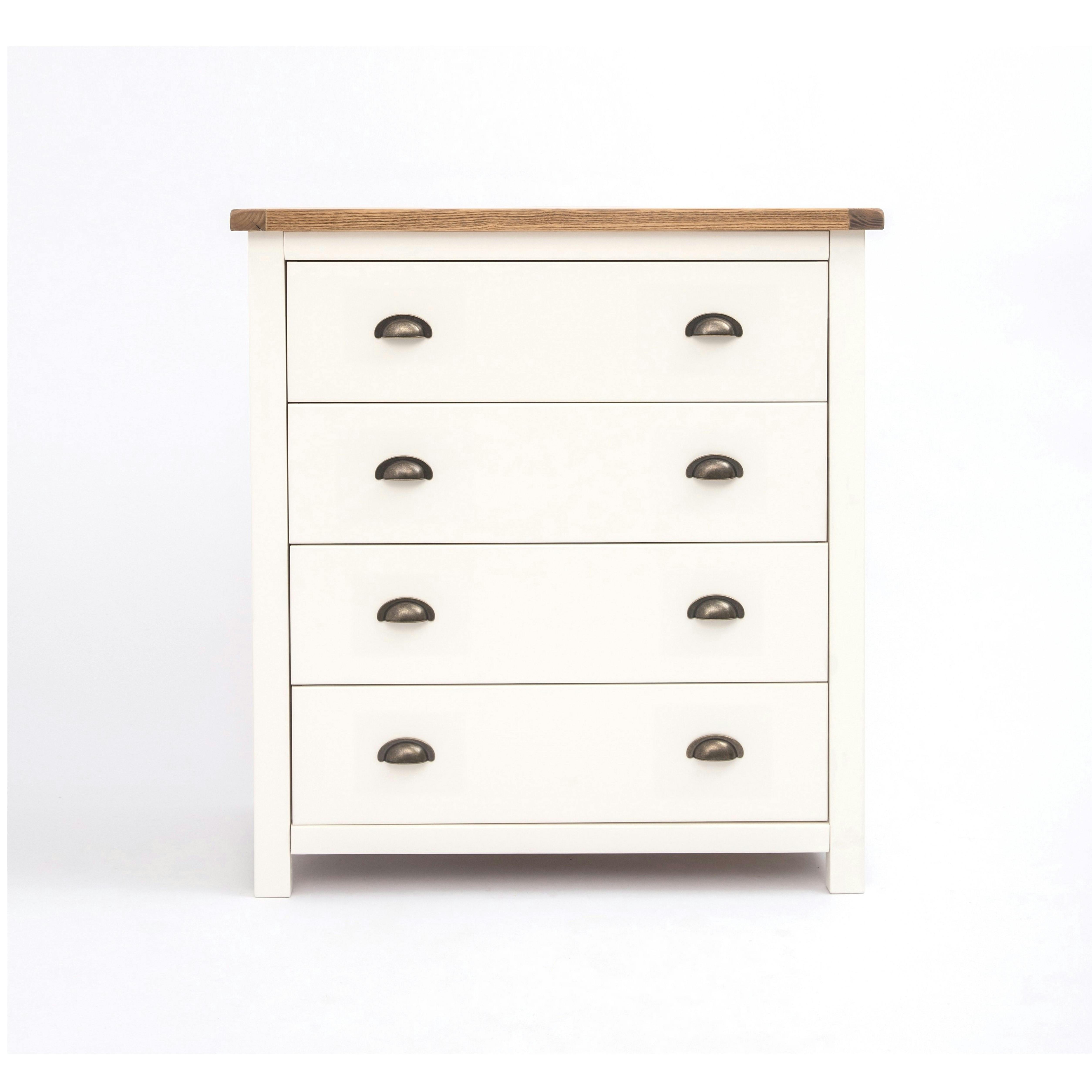 Cabinet Bits Lovere 4 Drawer Chest - Satin Chrome Handles - White / Antique Brass / Mdf, Pine, Plywood - Image 3