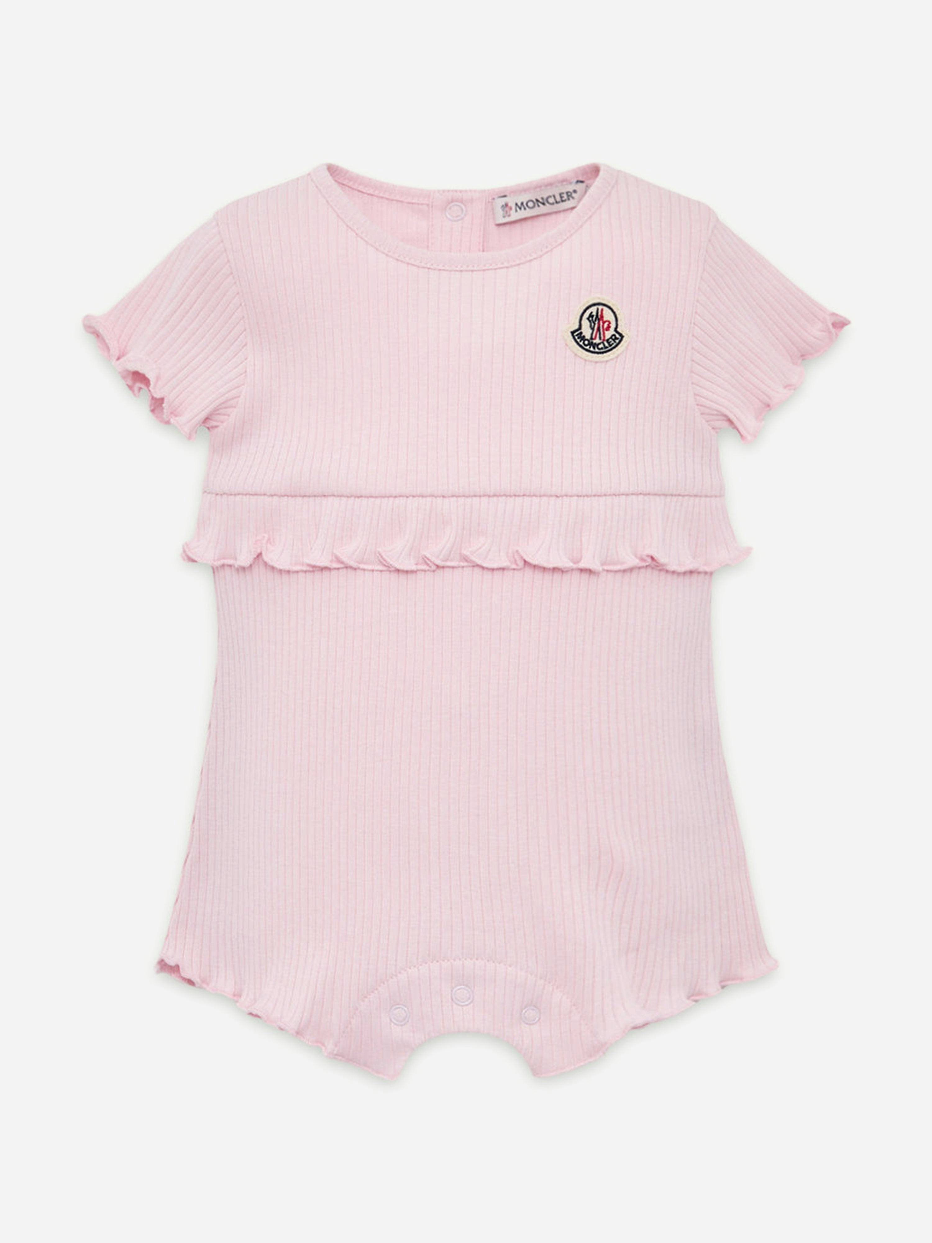 Moncler Enfant Women's Pink Baby Girls Logo Romper In - 12 - 18 Mths