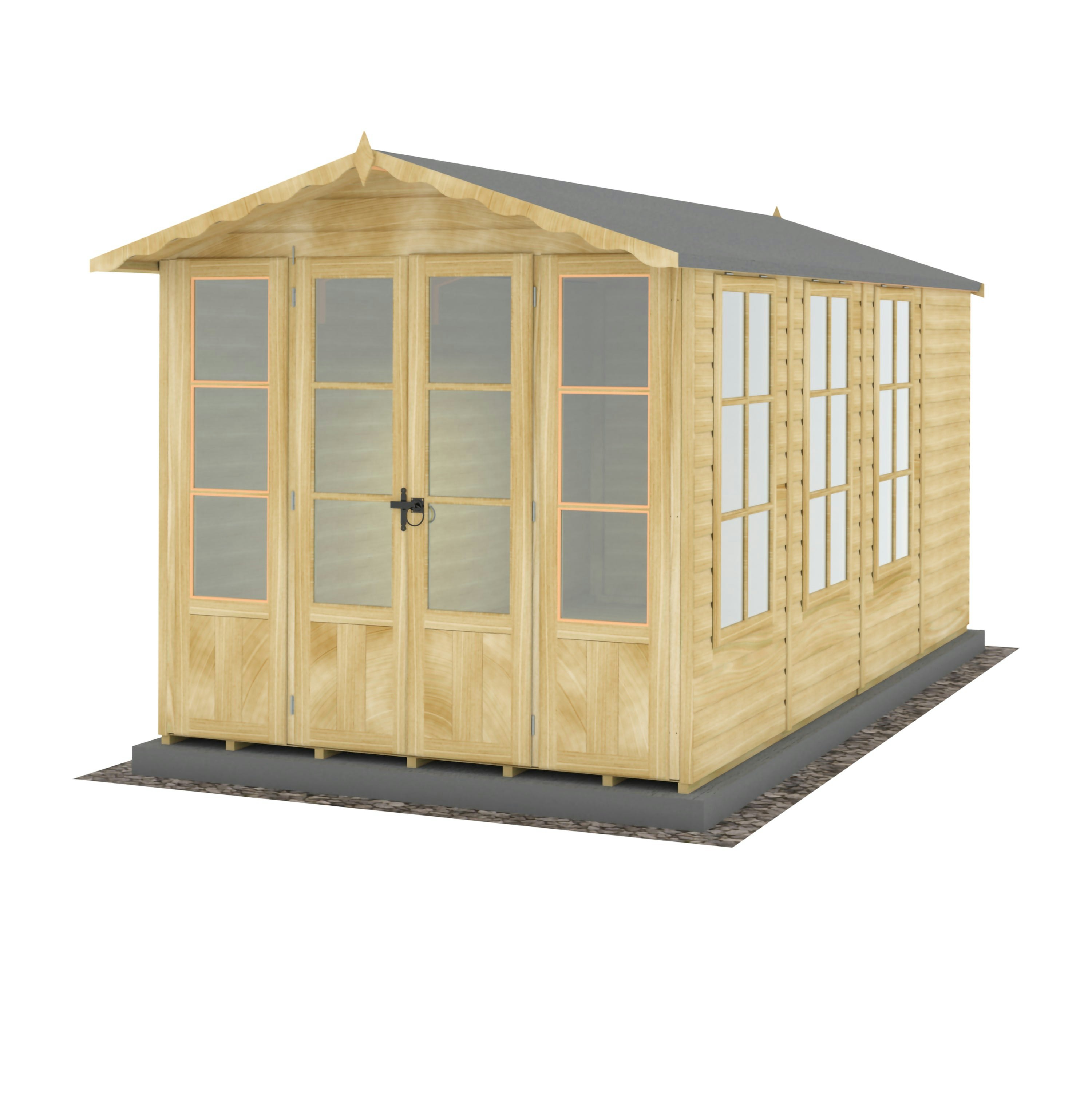 Rackhams Light Westminster 13X7 12Mm Interlock Clad Wooden Summerhouse