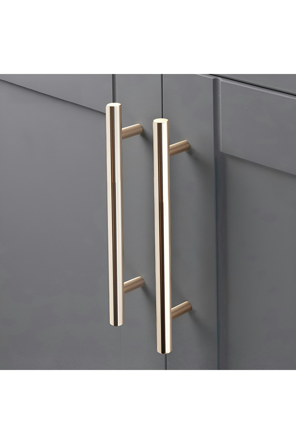 Rackhams Gold 2Pcs Brushed Cabinet Pulls Aerospace-Grade Aluminum Drawer Handles Wardrobe Handles, 128Mm(5 Inch) Hole Center