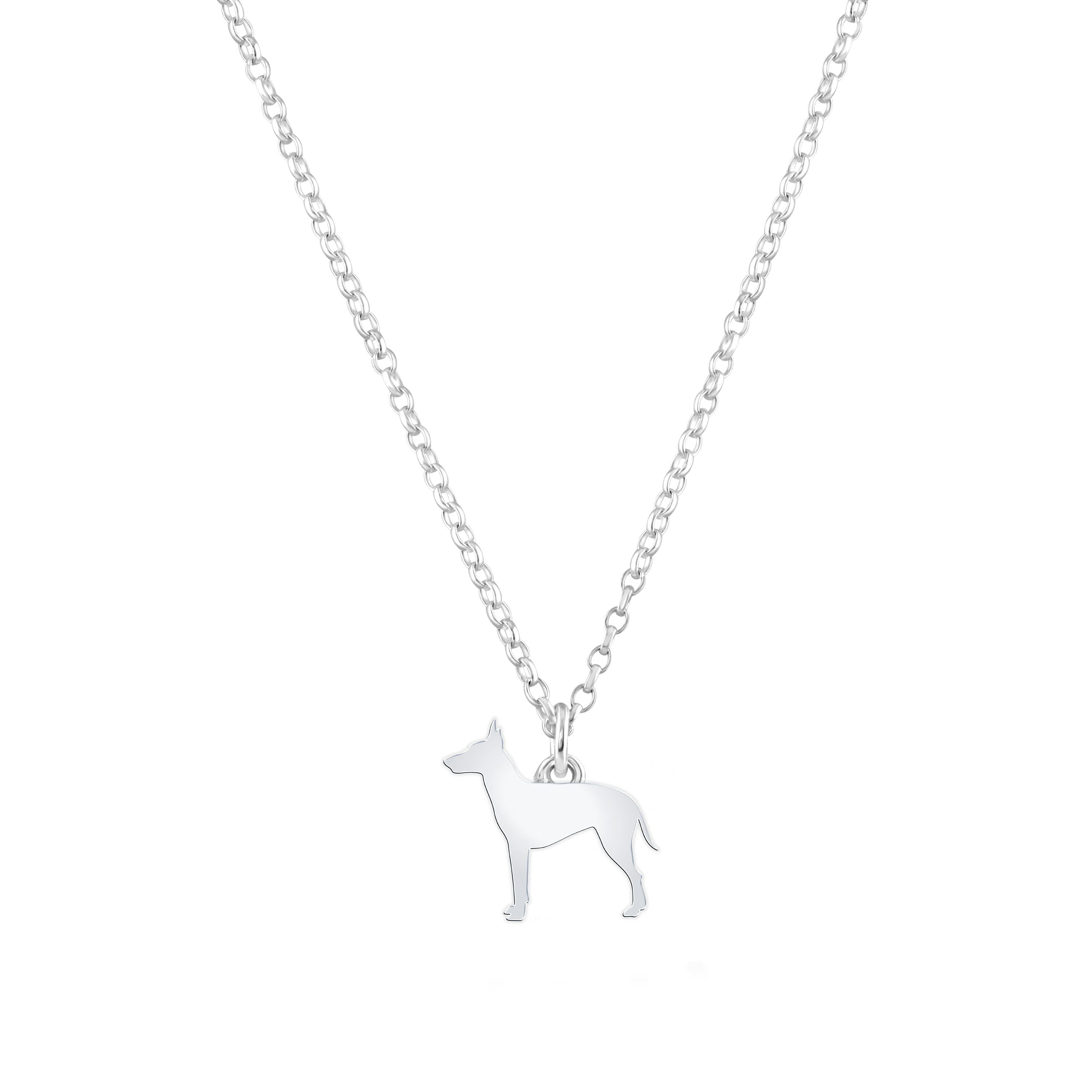 Mylee London Silver Manchester Terrier Silhouette Necklace - Personalised - No