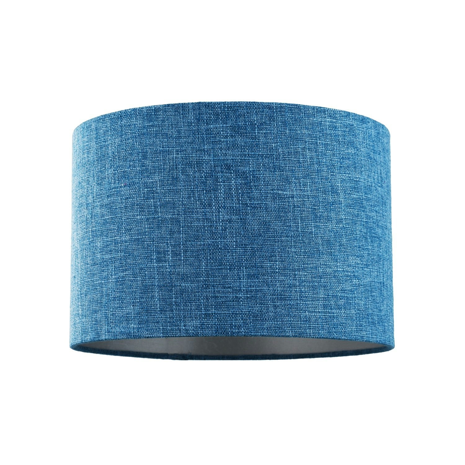 Happy Homewares Blue Contemporary And Sleek 12 Inch Midnight Linen Drum Lamp Shade 60W Maximum