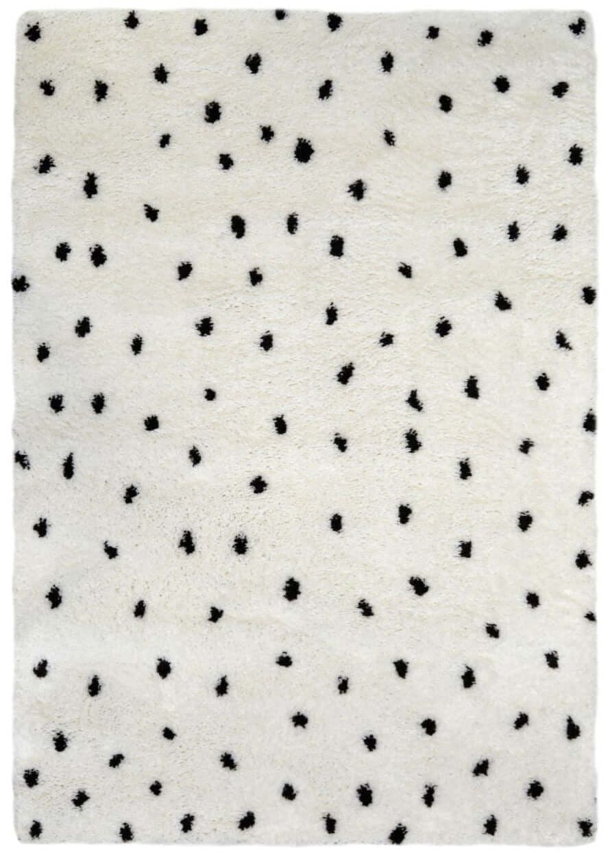 The Rugs White Snug Spotty Shaggy Rug - 120X170 Cm