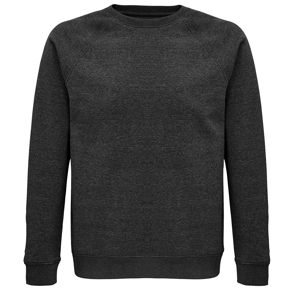 SOLS Unisex Adult Space Organic Raglan Sweatshirt (Charcoal Marl) - Size Large - Image 2