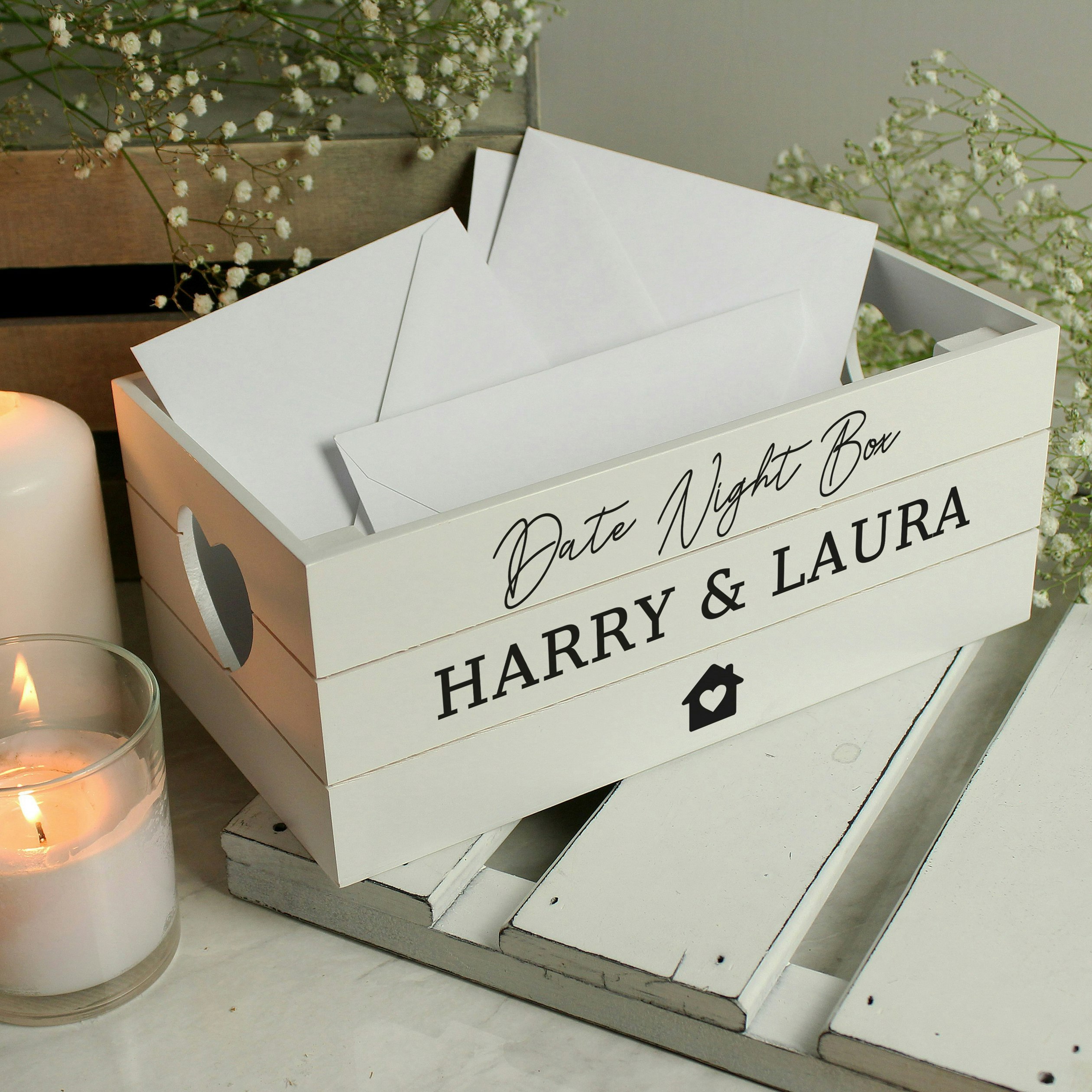 Personalised Memento Company White Personalised Home Wooden Crate