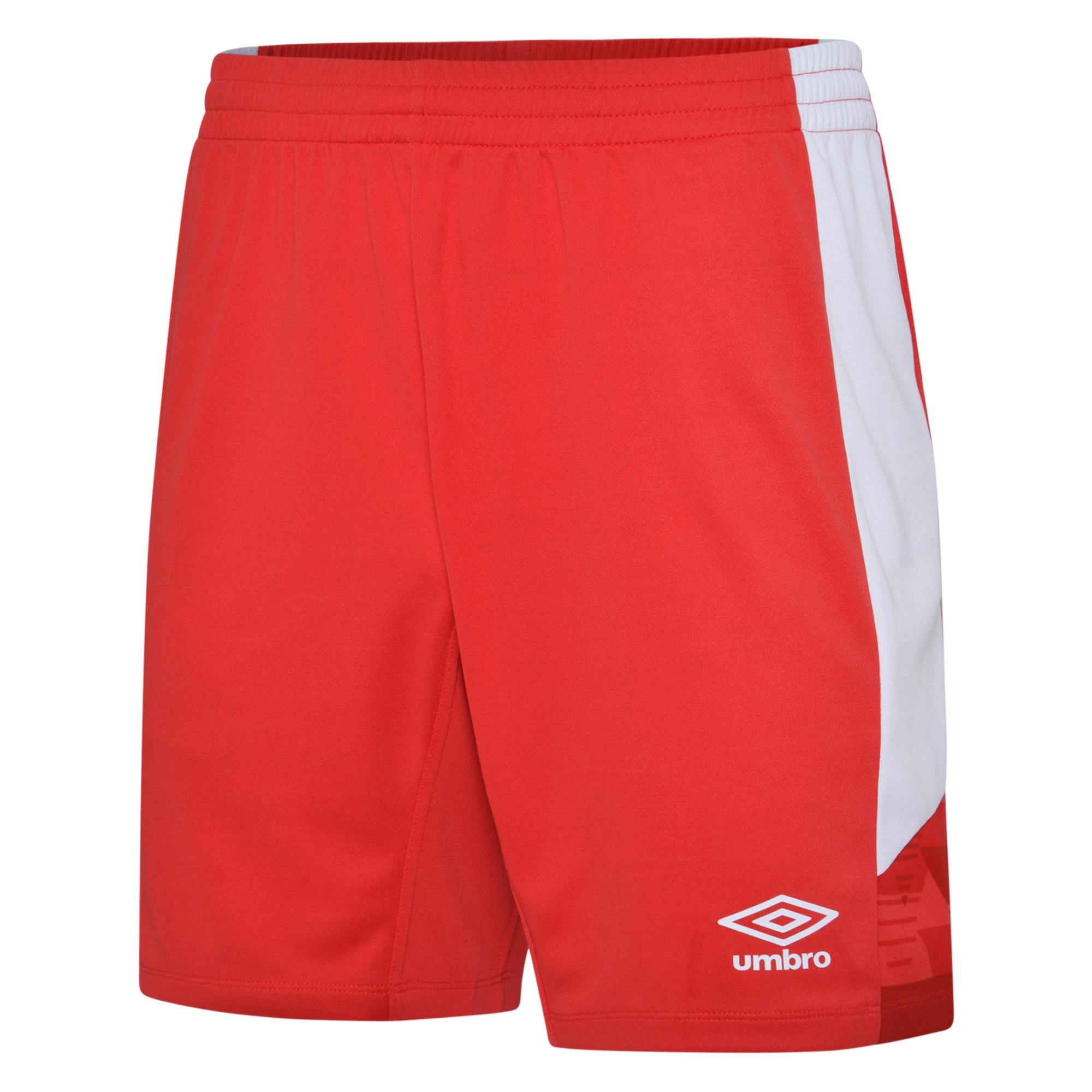 Umbro White Childrens/Kids Vier Shorts - Vermillion/ - 13 Years - Vermillion/ - 100% Polyester