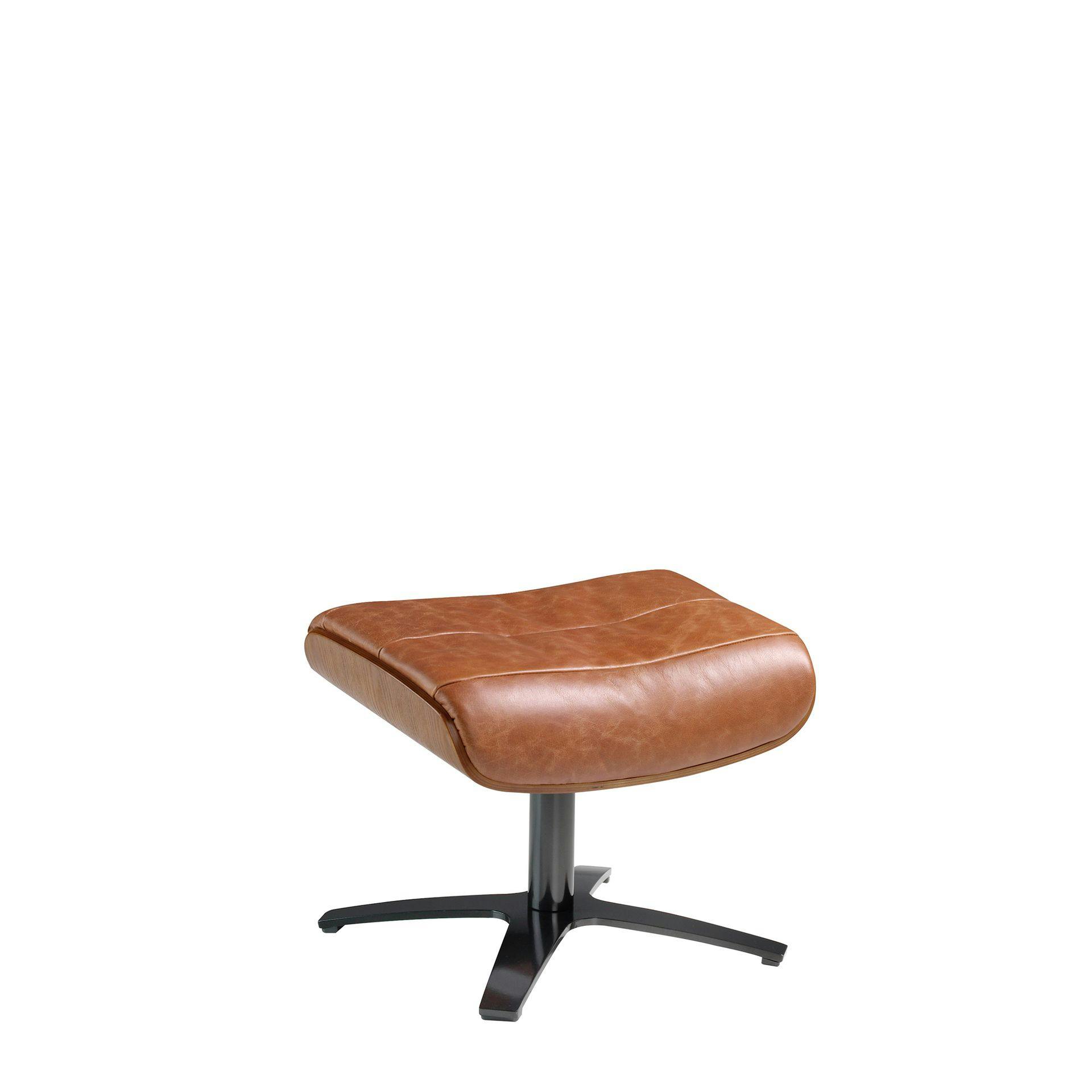 Rackhams Brown/Anthracite/Gray Elegant Leather Ottoman 5084/5088 - |