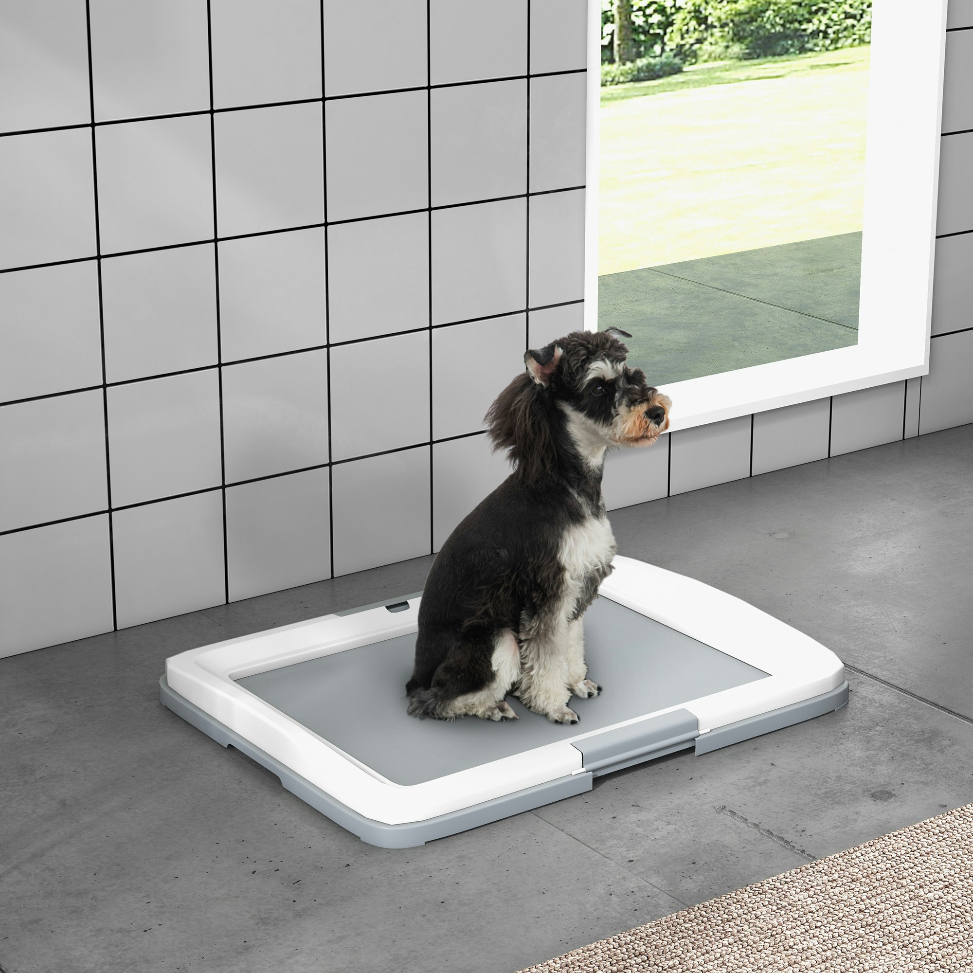Pawhut Dog Toilet Tray, Dog Litter Tray For Training Dogs, 63 X 49 X 6Cm