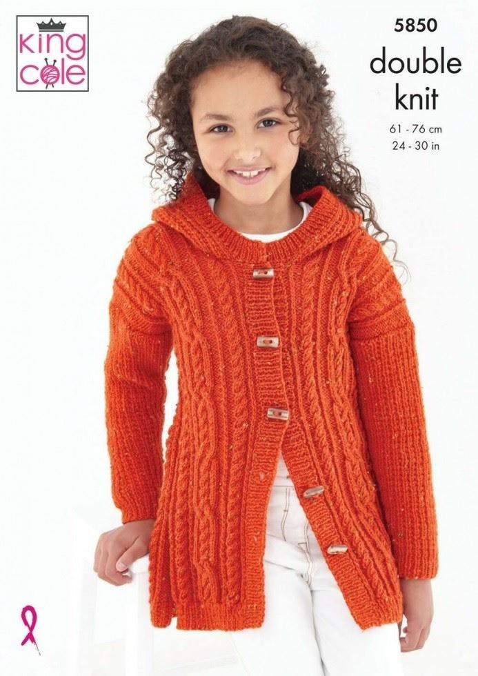 King Cole DK Knitting Pattern Cardigan and Sweater 5850 - Image 4