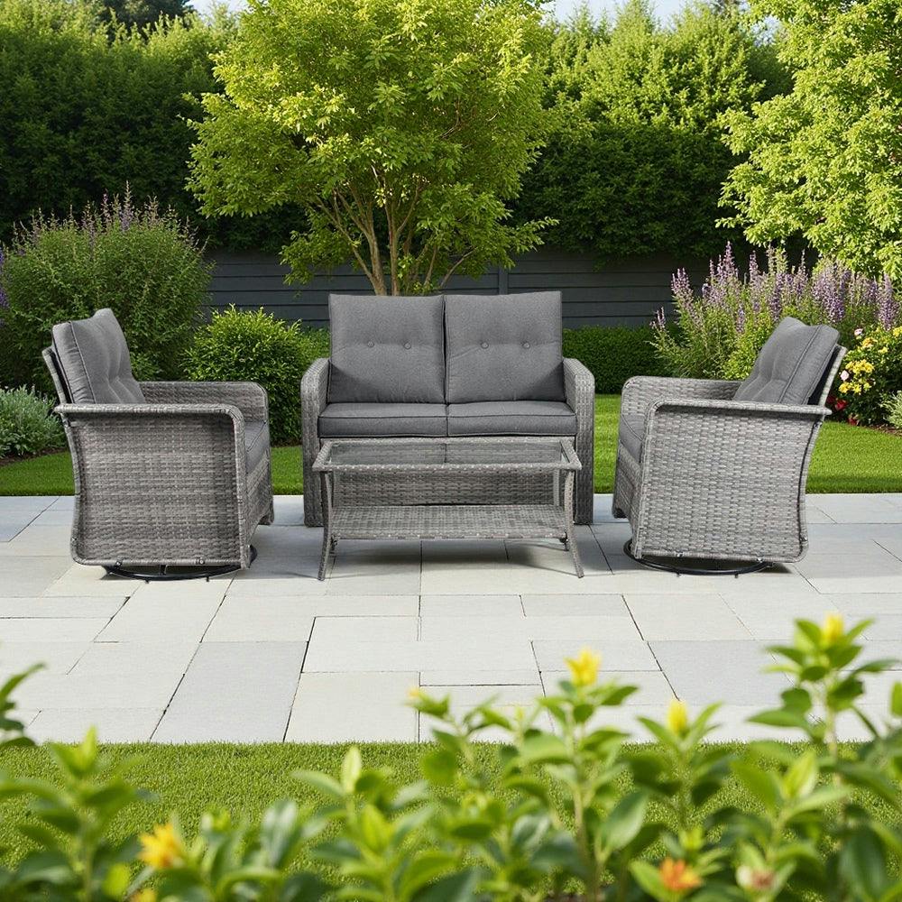Outdoor Living The Leigh 4 Seat Rattan Sofa Lounge Set