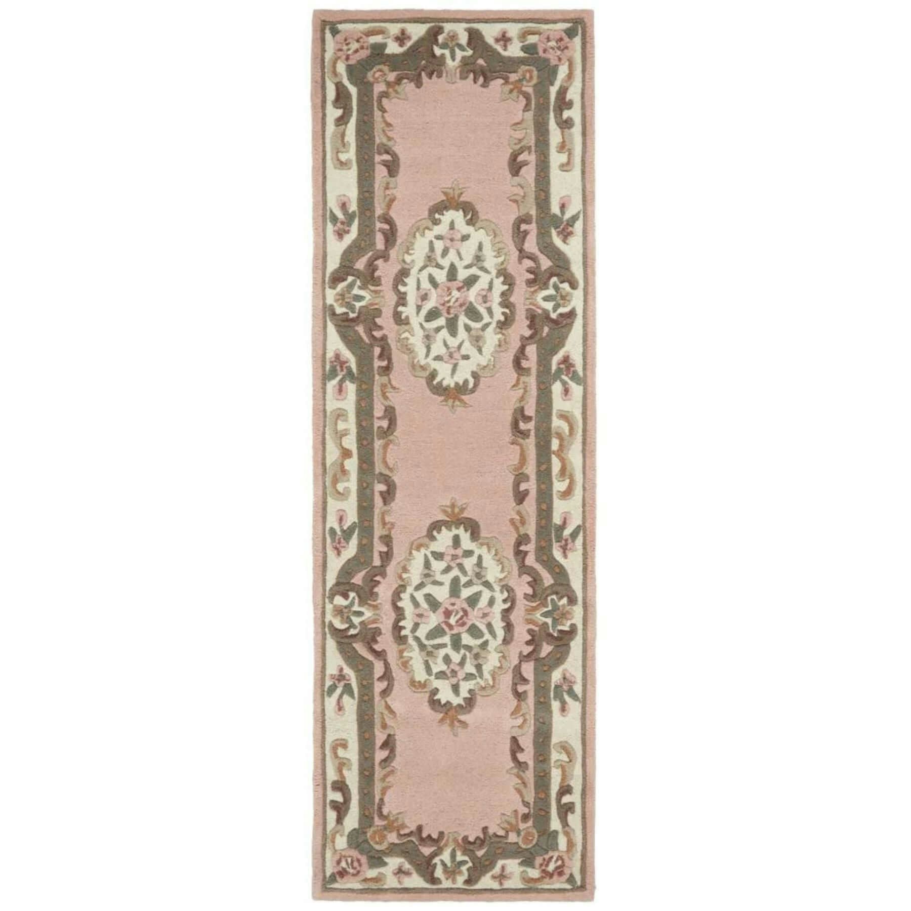 The Rugs Pink Shensi Medallion Rug - 67X210 Cm