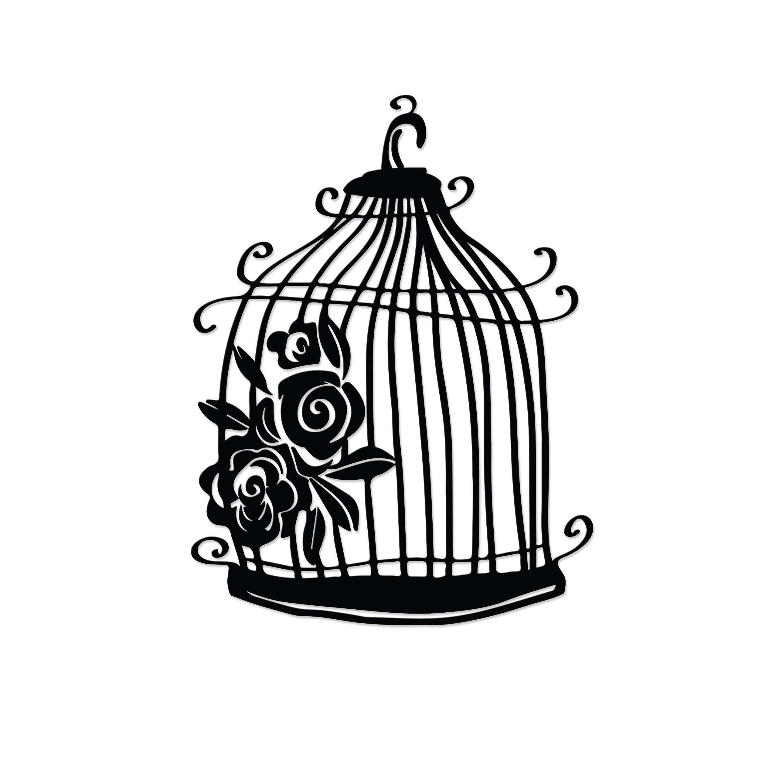 Rackhams Black Modern Metal Wall Art Cage Home Ornament Decorative Minimalist Design Hanging Wall Sculpture, - Metal