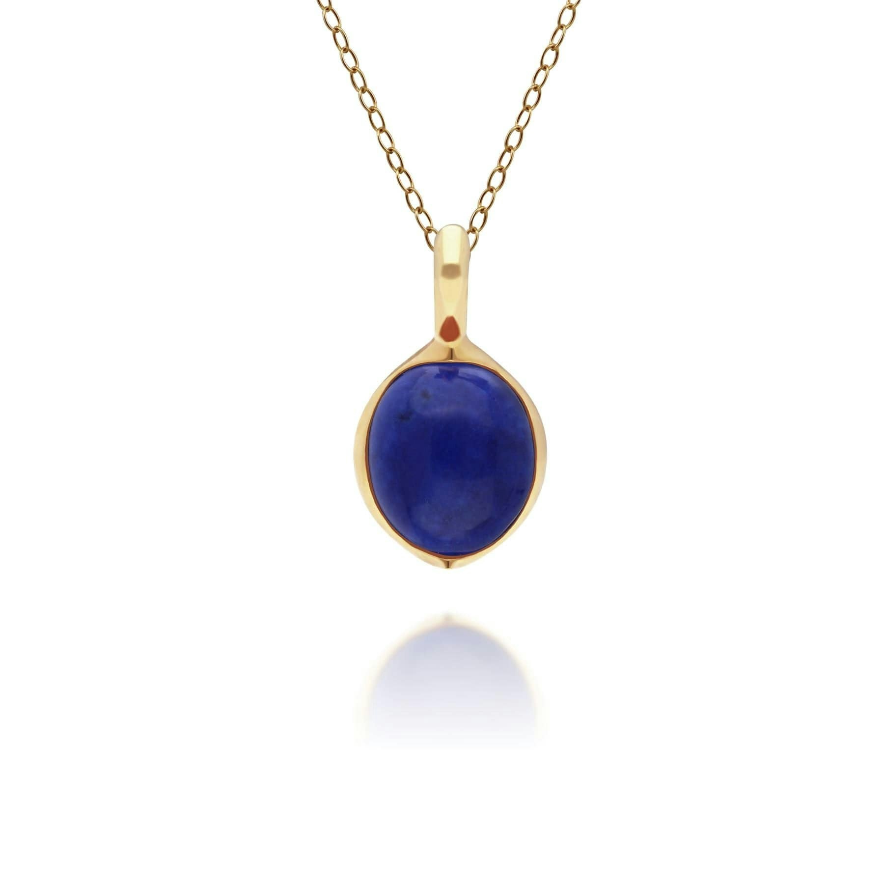 Gemondo Gold/Silver Irregular B Gem Lapis Lazuli Pendant In Plated