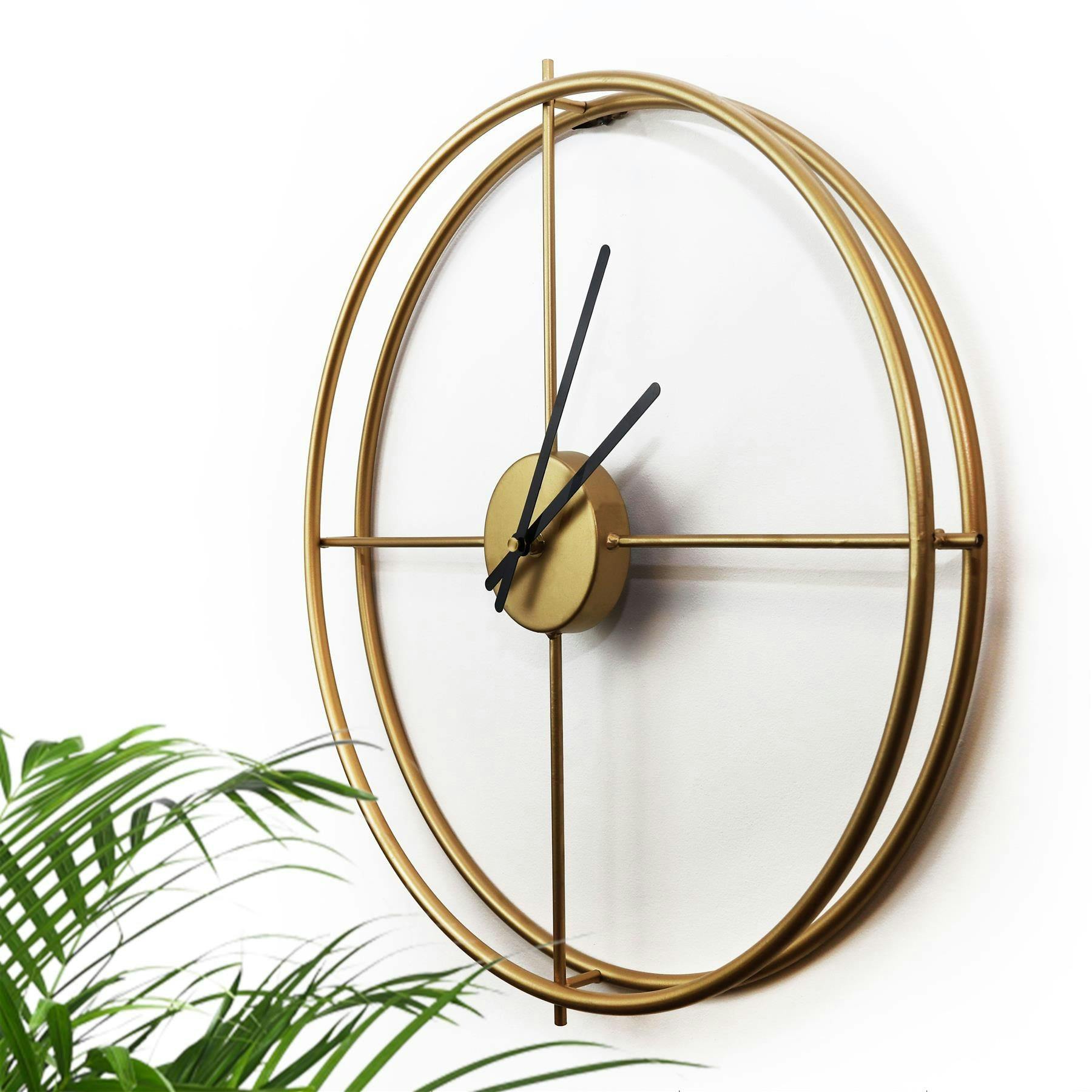 Walplus Gold Wc2137 - Larry's Minimalist Iron Wall Clock - 50 Cm / 19.7 In