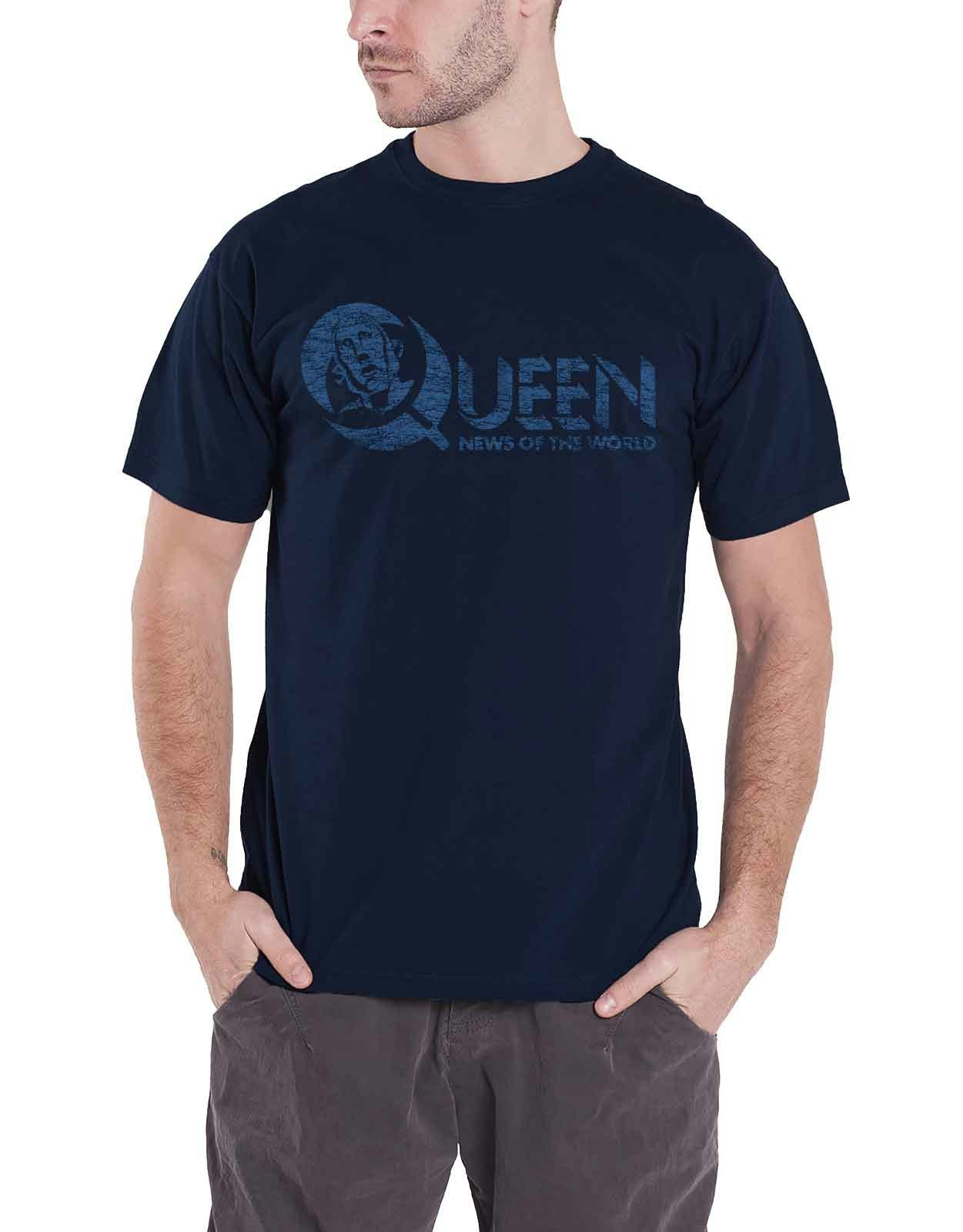 Paradiso Clothing Unisex Blue Queen News Of The World Vintage Logo 40 Years T Shirt - M