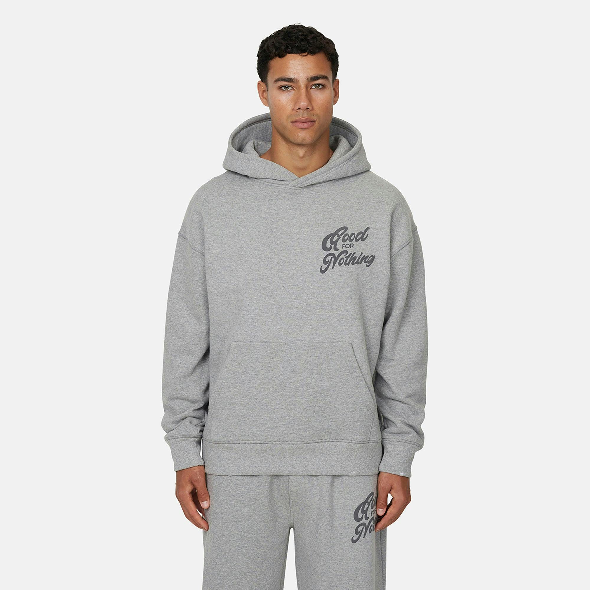 Good For Nothing Grey Relaxed Hoodie - Xl