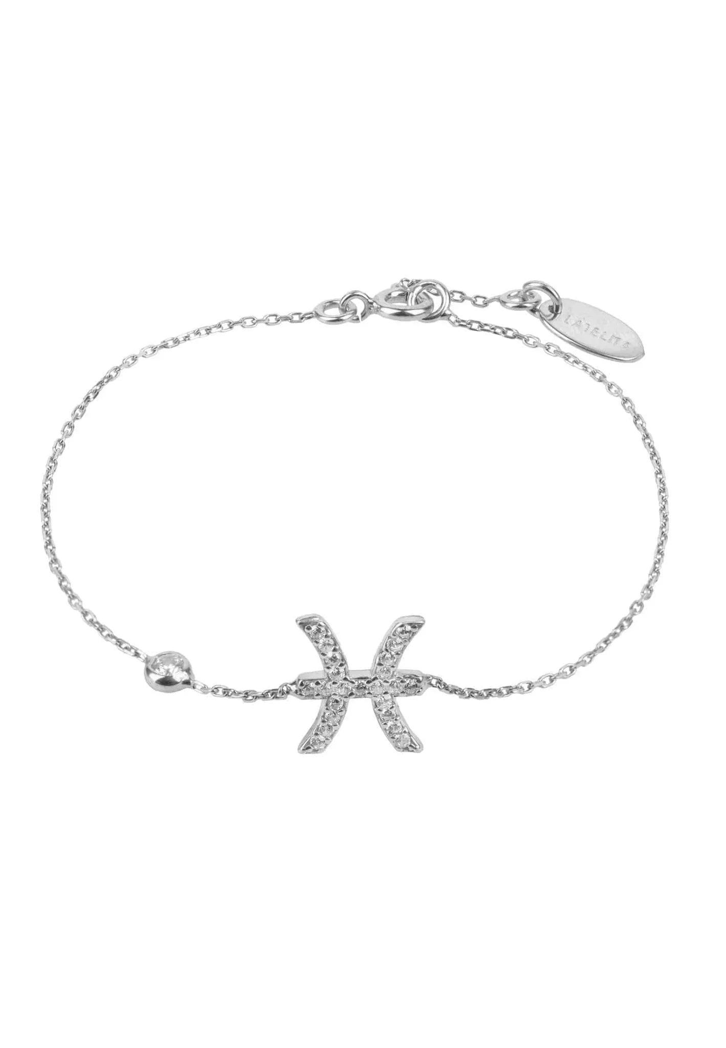 Latelita Silver Zodiac Horoscope Star Sign Bracelet Pisces