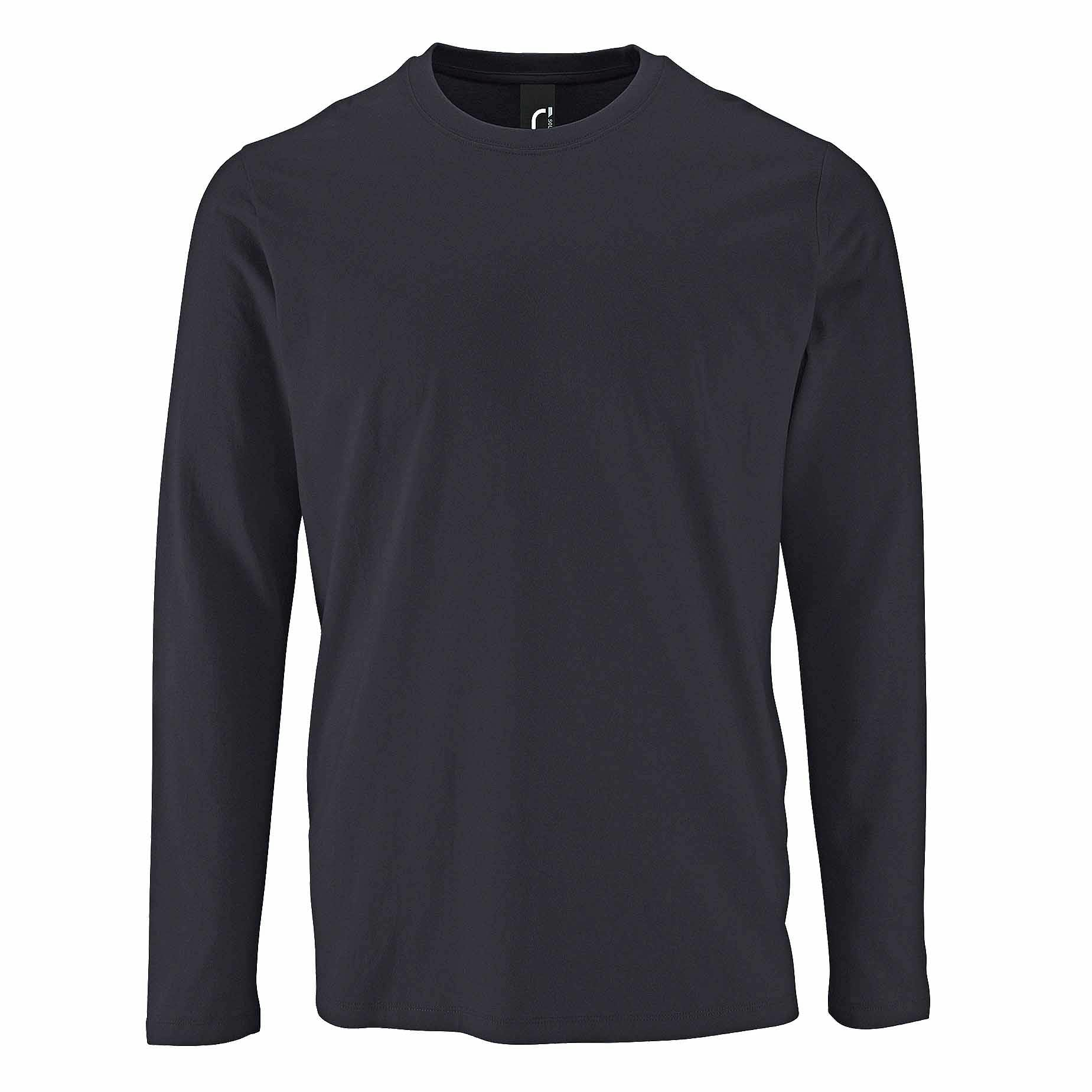 Sol's Men's Dark Grey Imperial Long Sleeve T-Shirt In | Size: Medium - Image 2