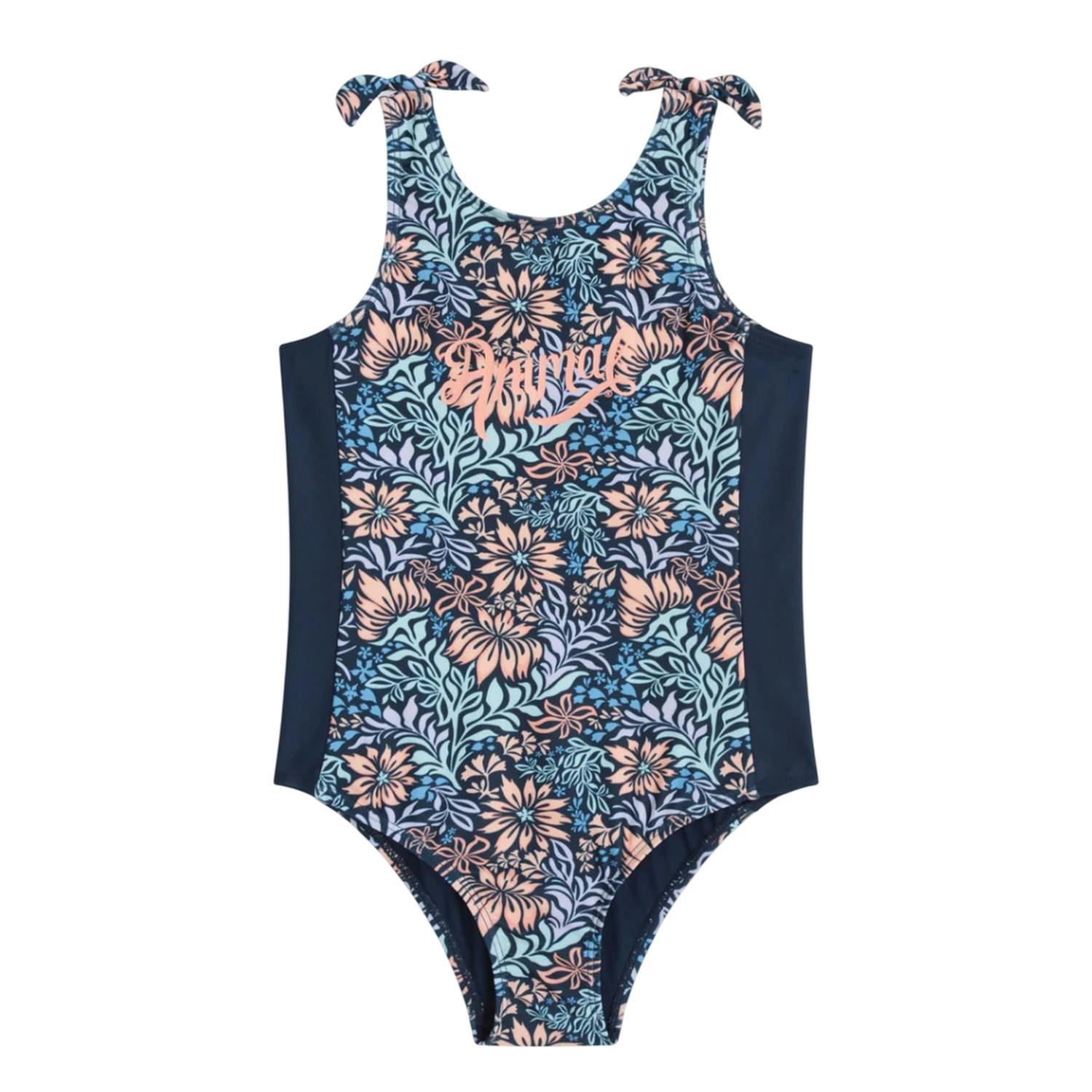 Animal Kids Vacation Floral One Piece Swimsuit - Navy - 13 Years - Navy