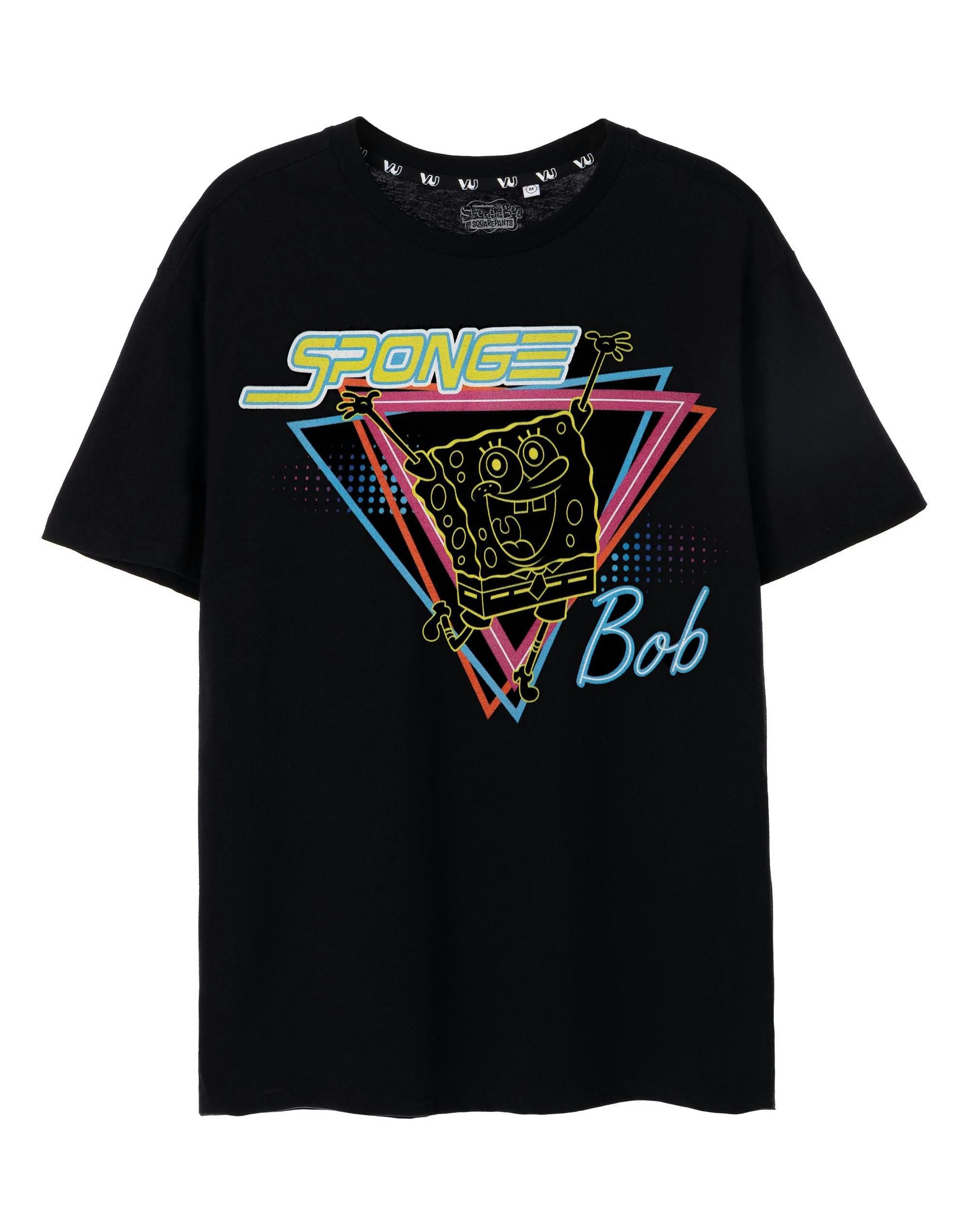 Vanilla Underground Women's Black Spongebob Squarepants 80'S Neon Short Sleeved T-Shirt - XXX-Large