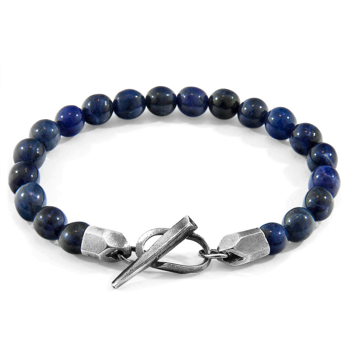 Anchor & Crew Blue/Silver Sodalite Tinago And Stone Beaded Bracelet - S - 19Cm