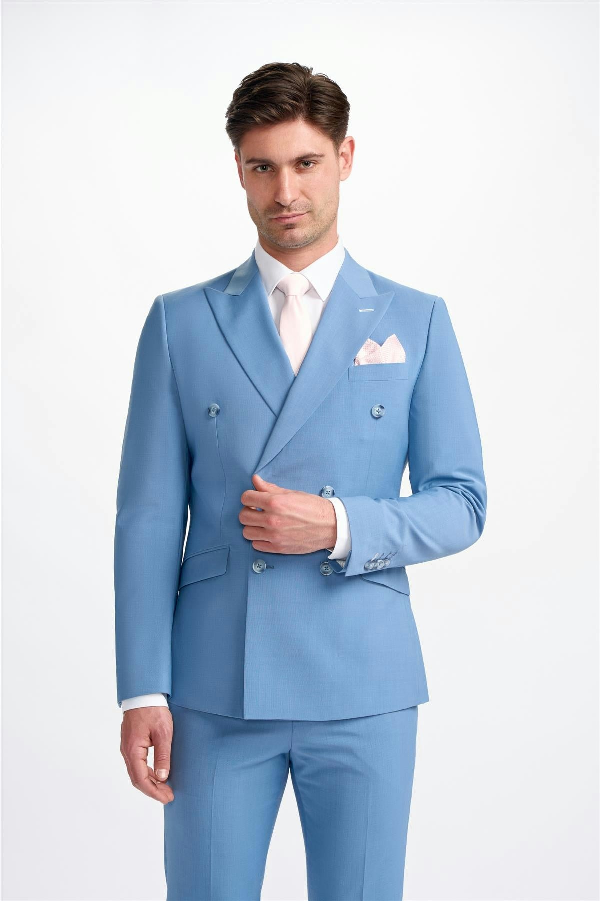 House Of Cavani Blue Bond Ocean Double Breasted Blazer - 38 Inch Chest