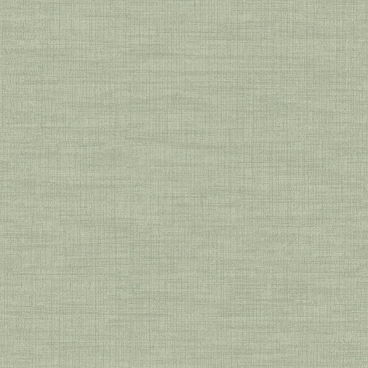 Grandeco Dark/Green Linen Textured Plain Wallpaper, Sage