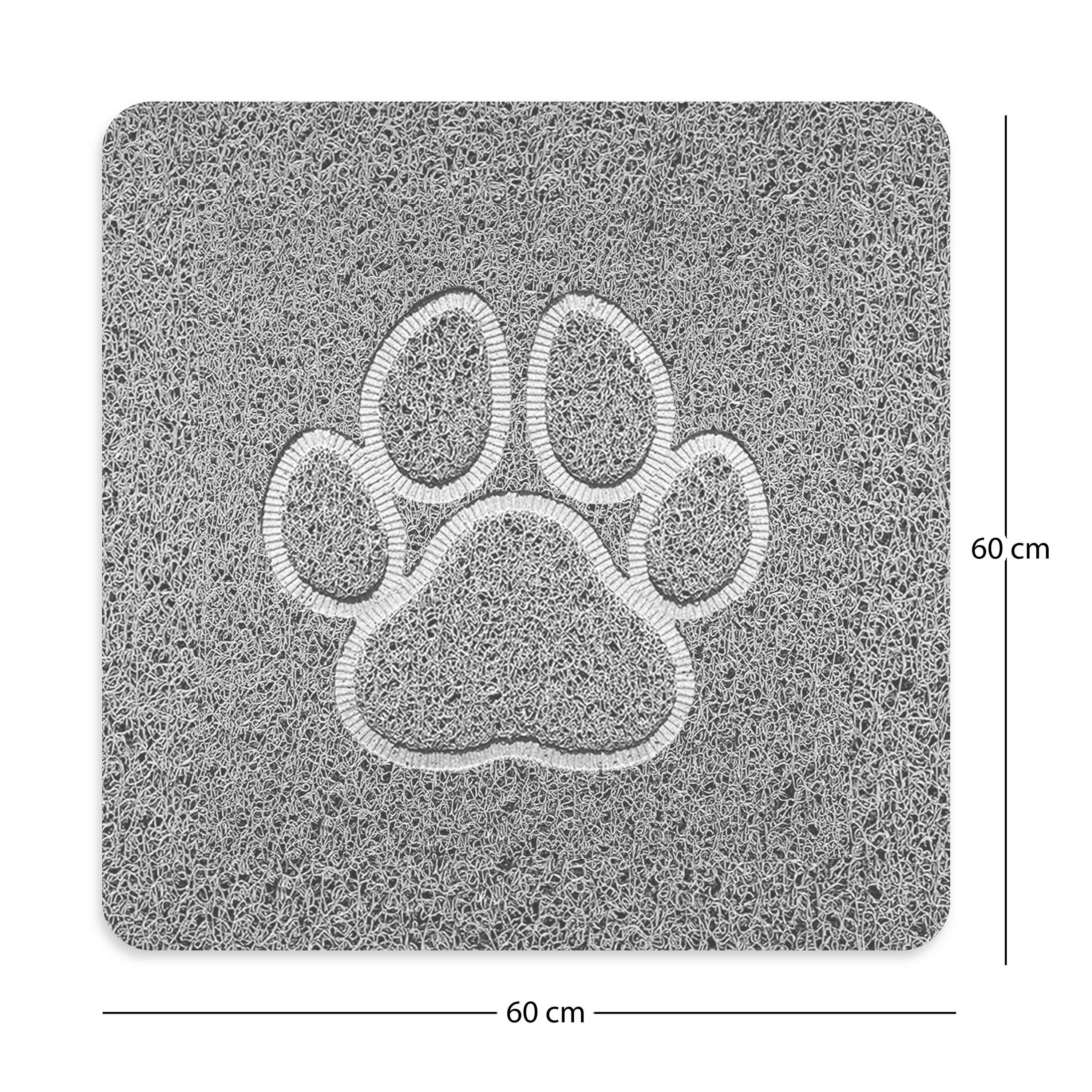 Rackhams Embossed Spaghetti Loofah Anti Slip Shower Mat - Paw - Square 60X60cm