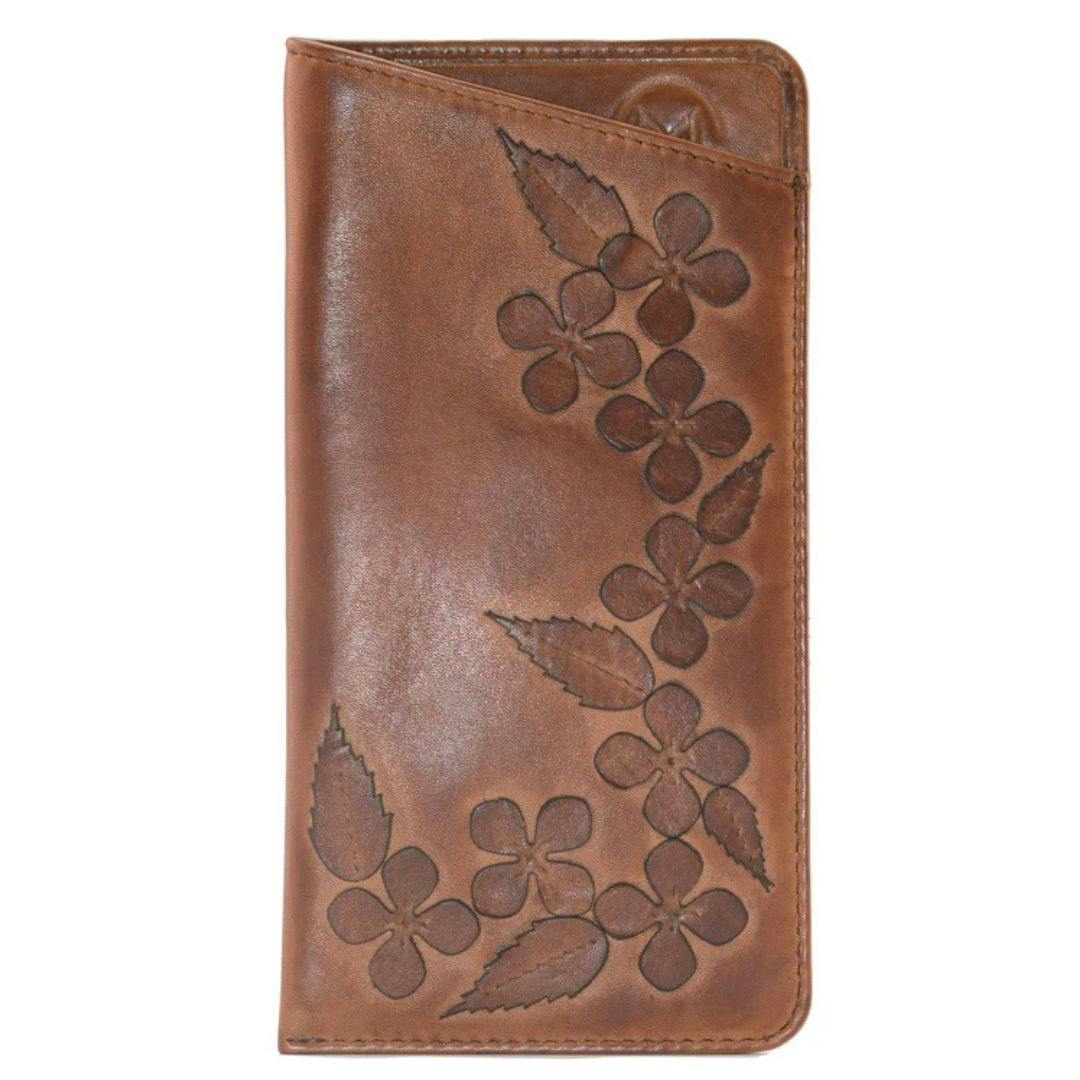 Mala Leather Wild Bloom Floral Classic Tan Leather Glasses Case - Tan
