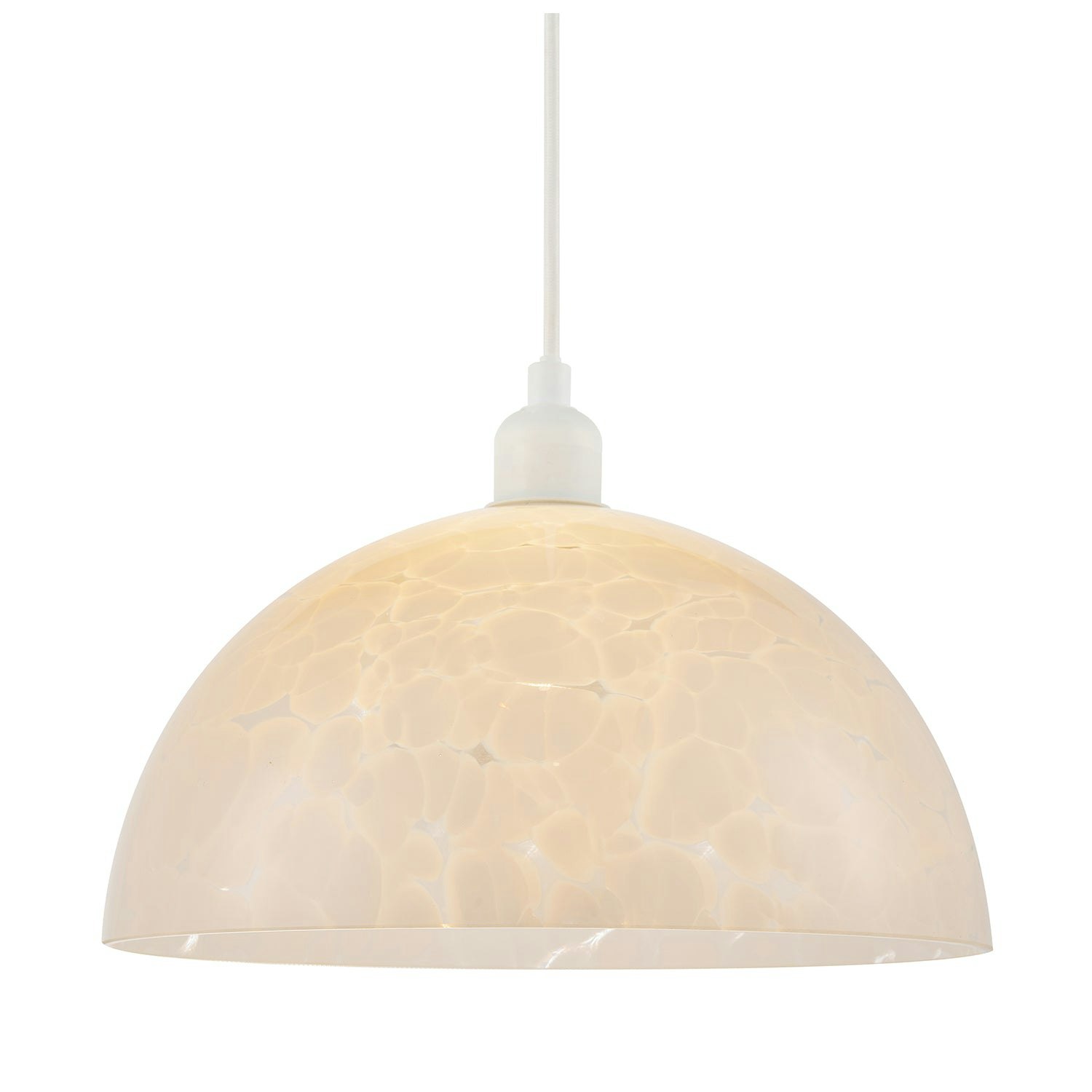 Rackhams White Modern Opal Snowflake Domed Glass Pendant Ceiling Shade 30Cm