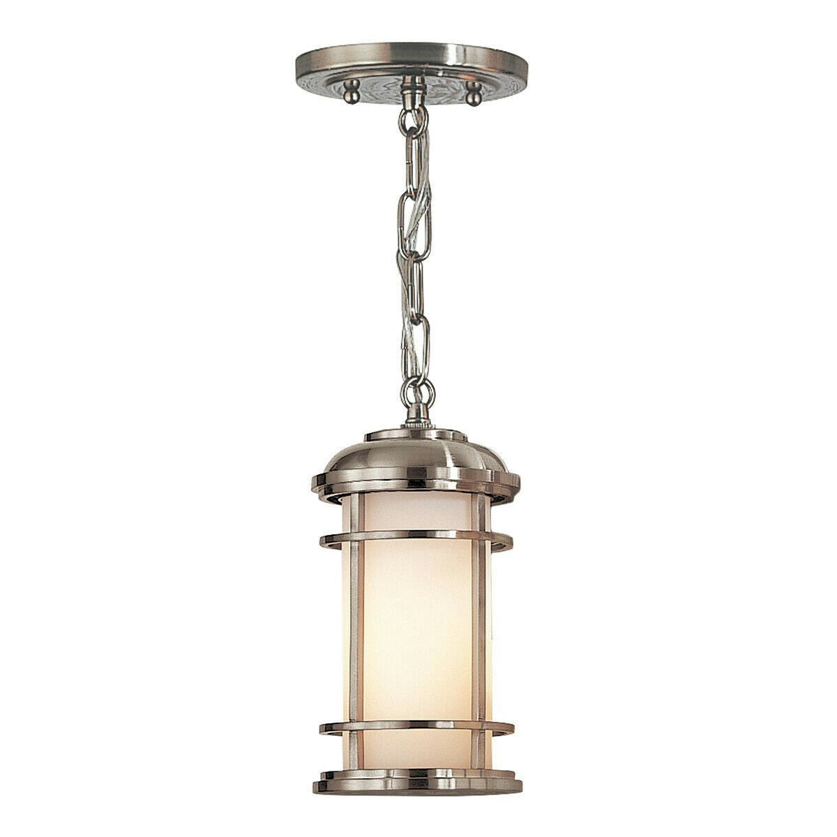 Rackhams Outdoor Ip44 Bulb Chain Lantern Brushed Steel Led E27 60W Size 1