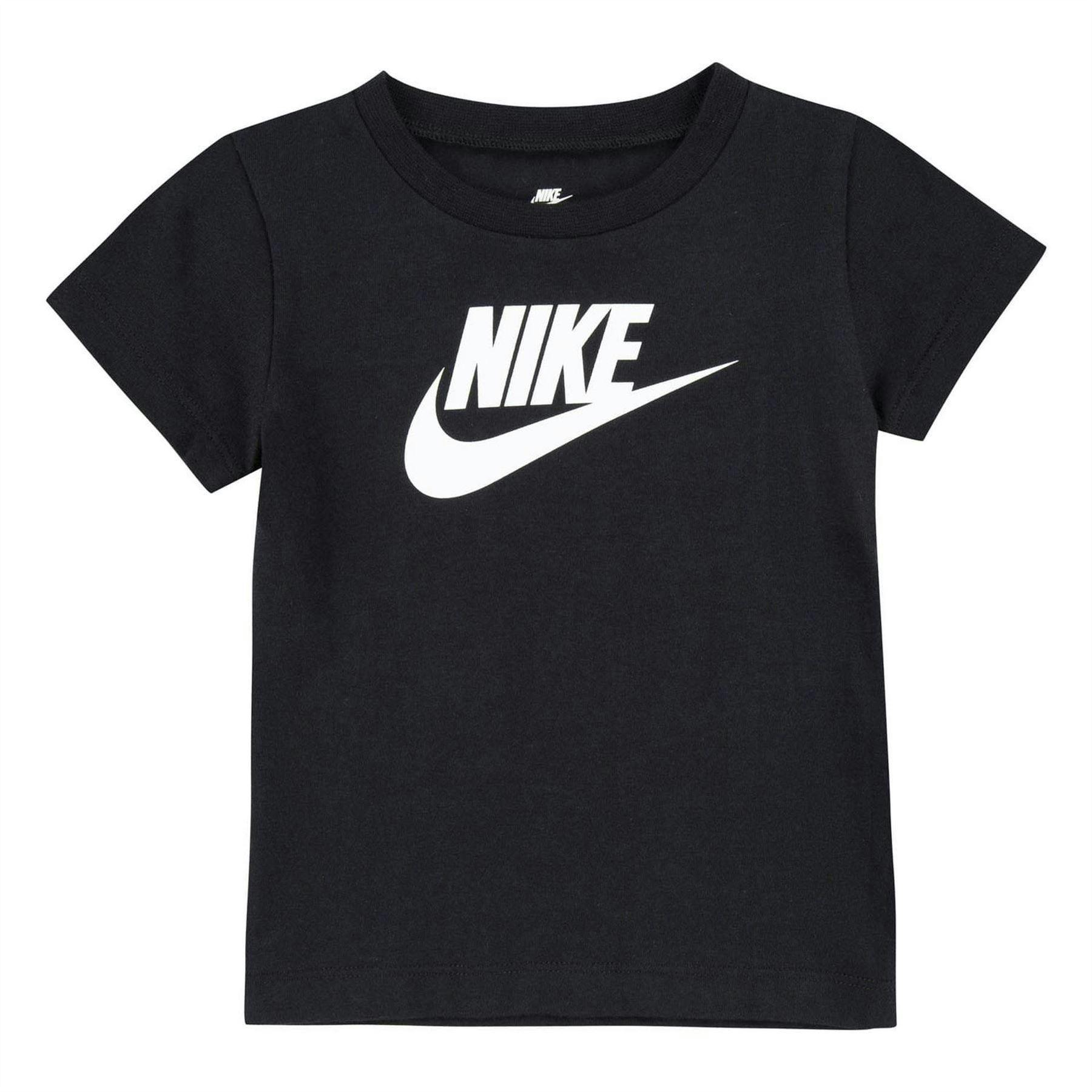Nike Black Baby Swoosh Crew Neck Regular T-Shirt - 18 Months - 100% Mixed