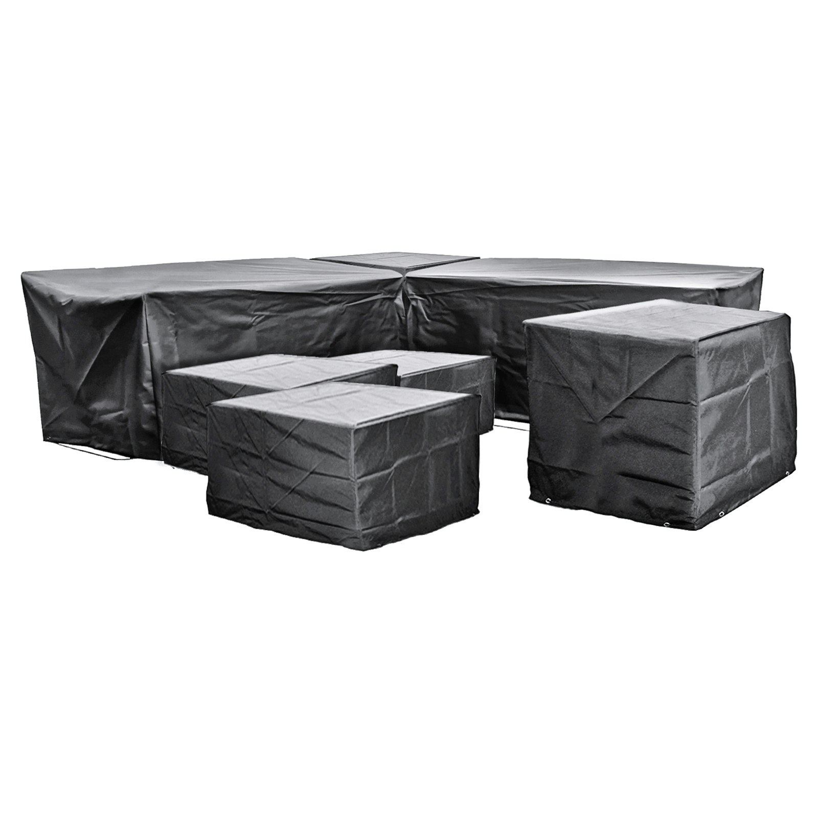 Rackhams Black Cozy Bay Ezbreathe Malta 9 Seat Twin Stool Furniture Set Cover In
