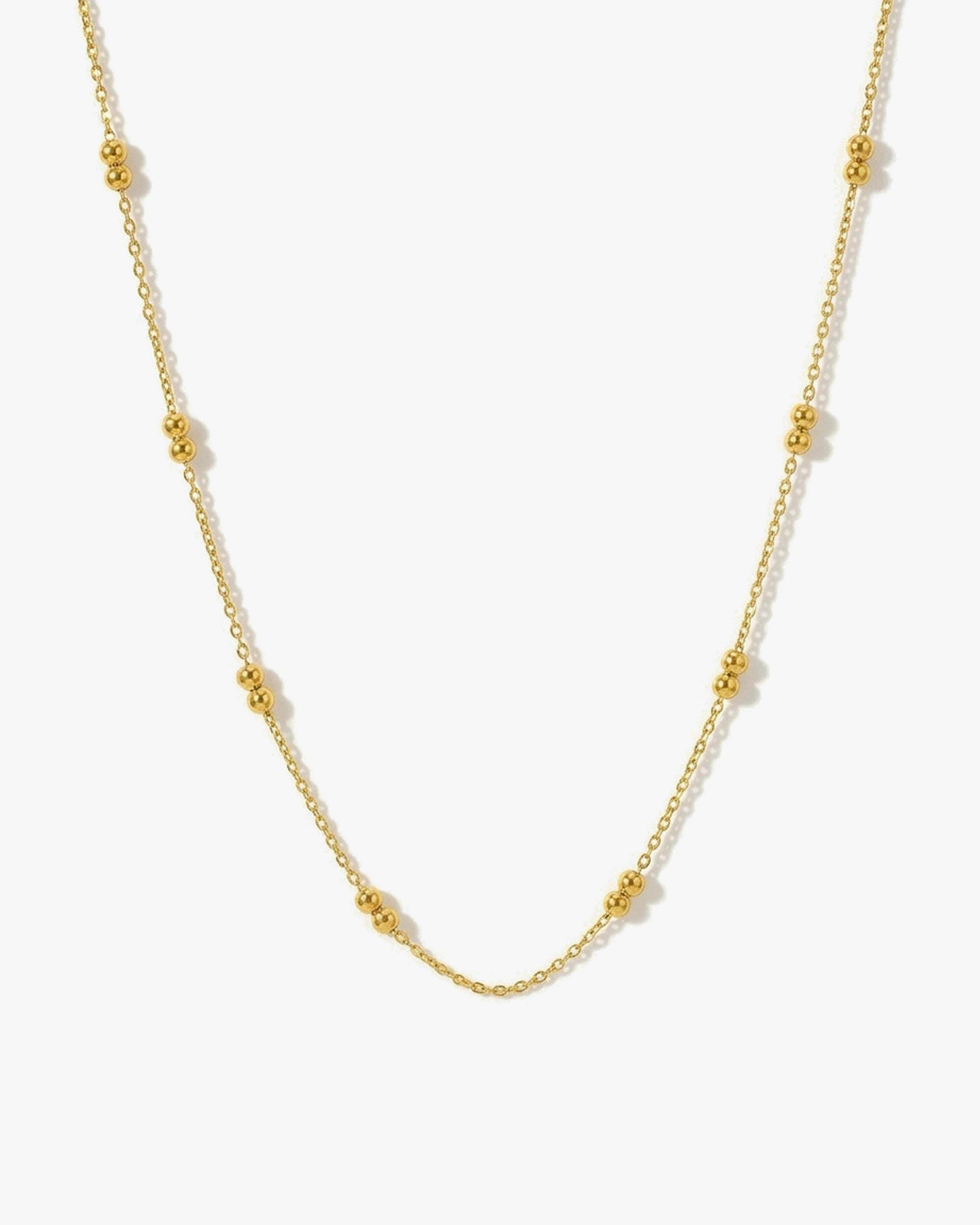 Elk & Bloom Gold 14K Double Beaded Satellite Chain Necklace - No Thank You