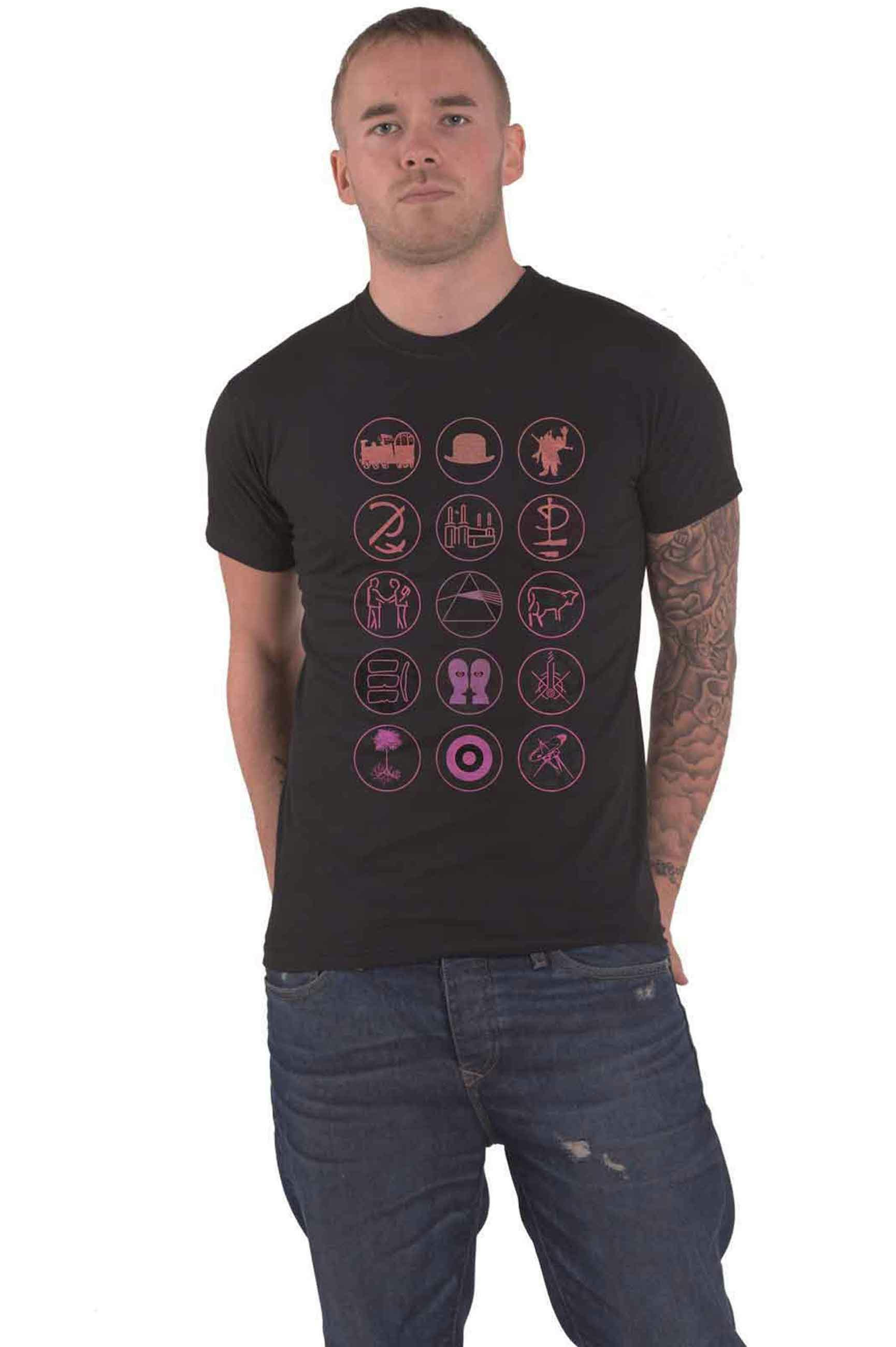 Paradiso Clothing Unisex Pink Floyd Symbols Band Logo T Shirt - S