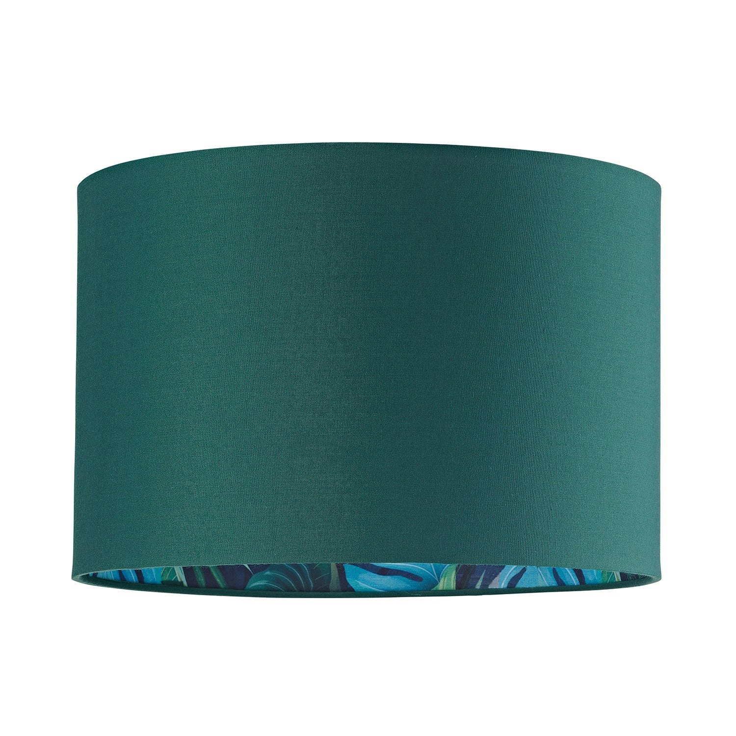 Rackhams Green Stylish Forest Cotton Fabric Lamp Shade With Inner Jungle Palm Tree Print