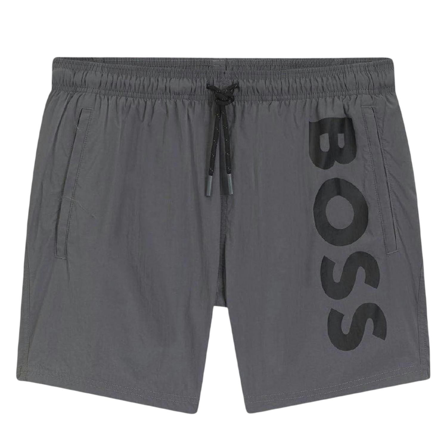 Boss Men's Grey Octopus Swim Shorts - Xs - 100% Mixed