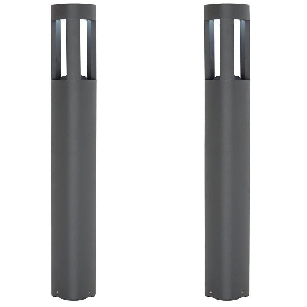 Rackhams Light/Grey Pack Outdoor Post Bollard Triangle Ip54 Modern Driveway Lamp Led Size 2