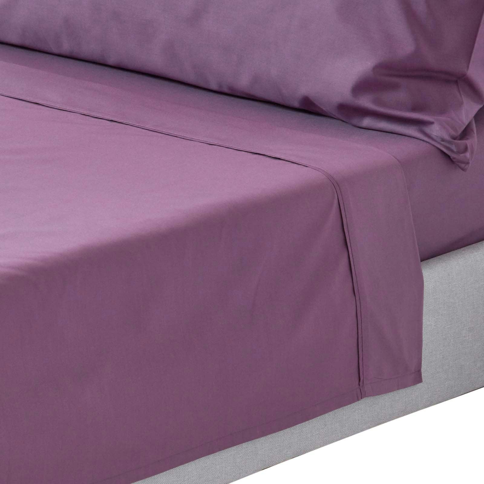 Rackhams Crisp & Cool 200 Tc Egyptian Cotton Percale Flat Sheet - Grape - Double