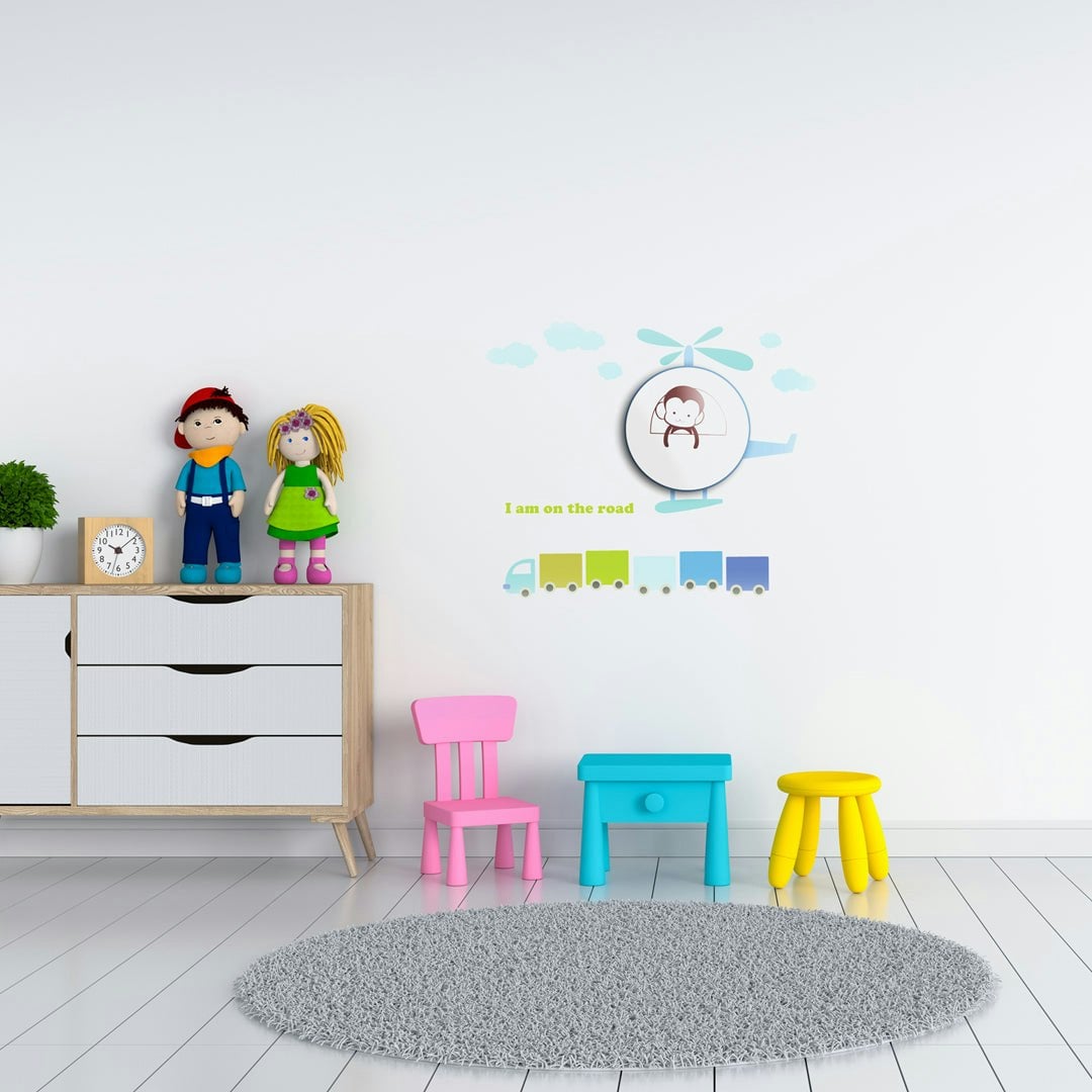 B&Q - Helicopter Led Childrens Lamp Charming Fun Night Light Ultra Low Consumption 0.6W Colourful Wall Decals Create A 3D Effect - Image 2