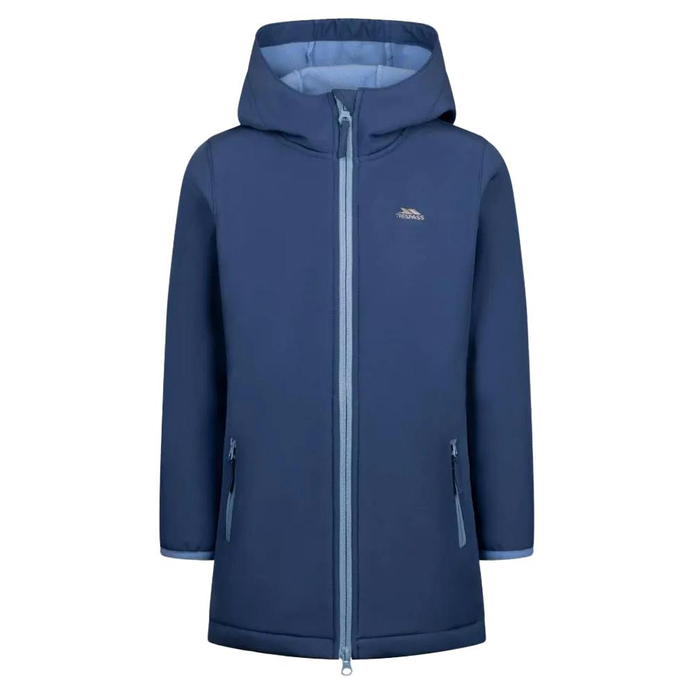 Trespass Girls Blue Brennagh Soft Shell Jacket - Tone - 7-8 Years - Tone - 94% Polyester/6% Elastane