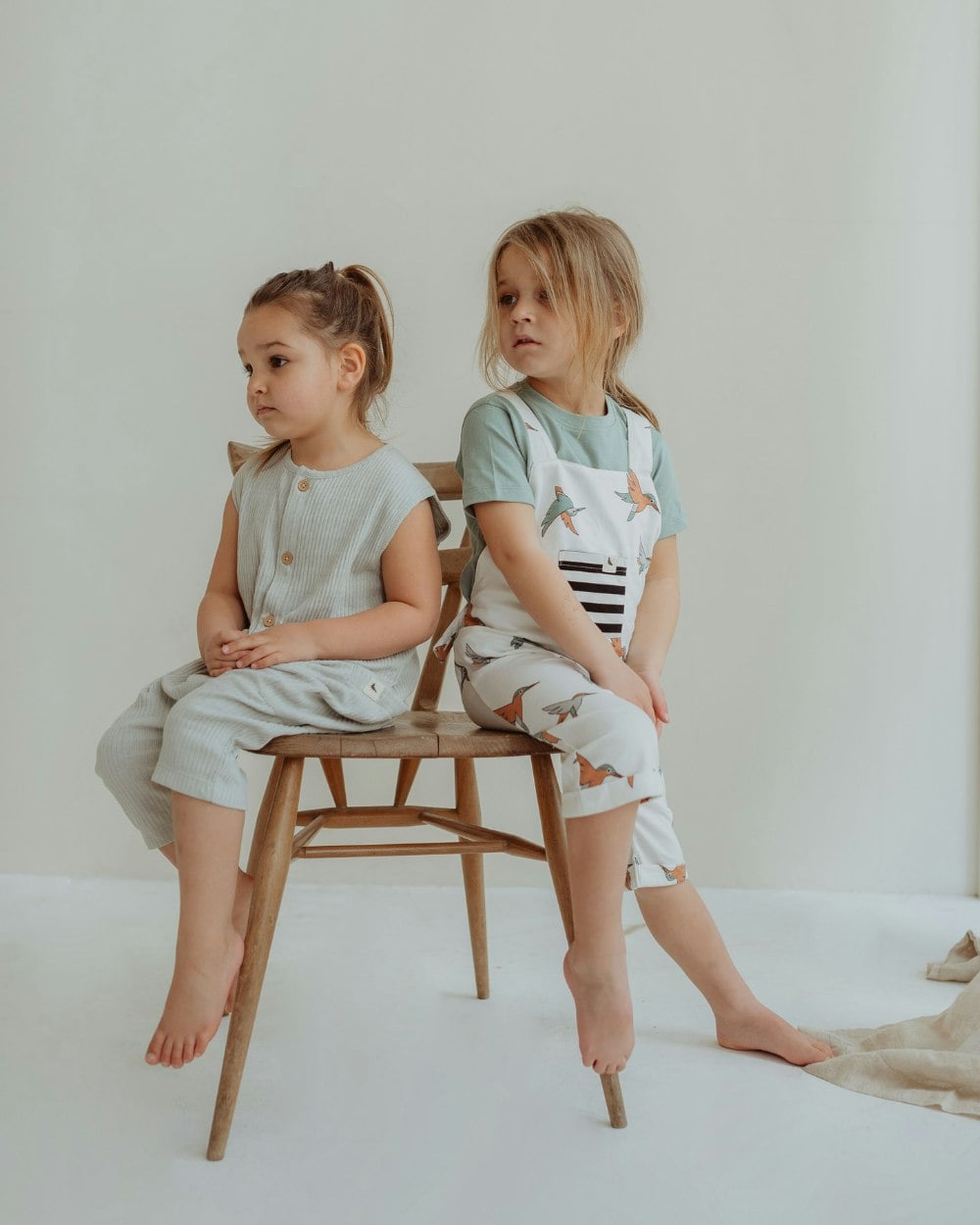 Turtledove London Light/Green Rib Playsuit - 2-3 Years