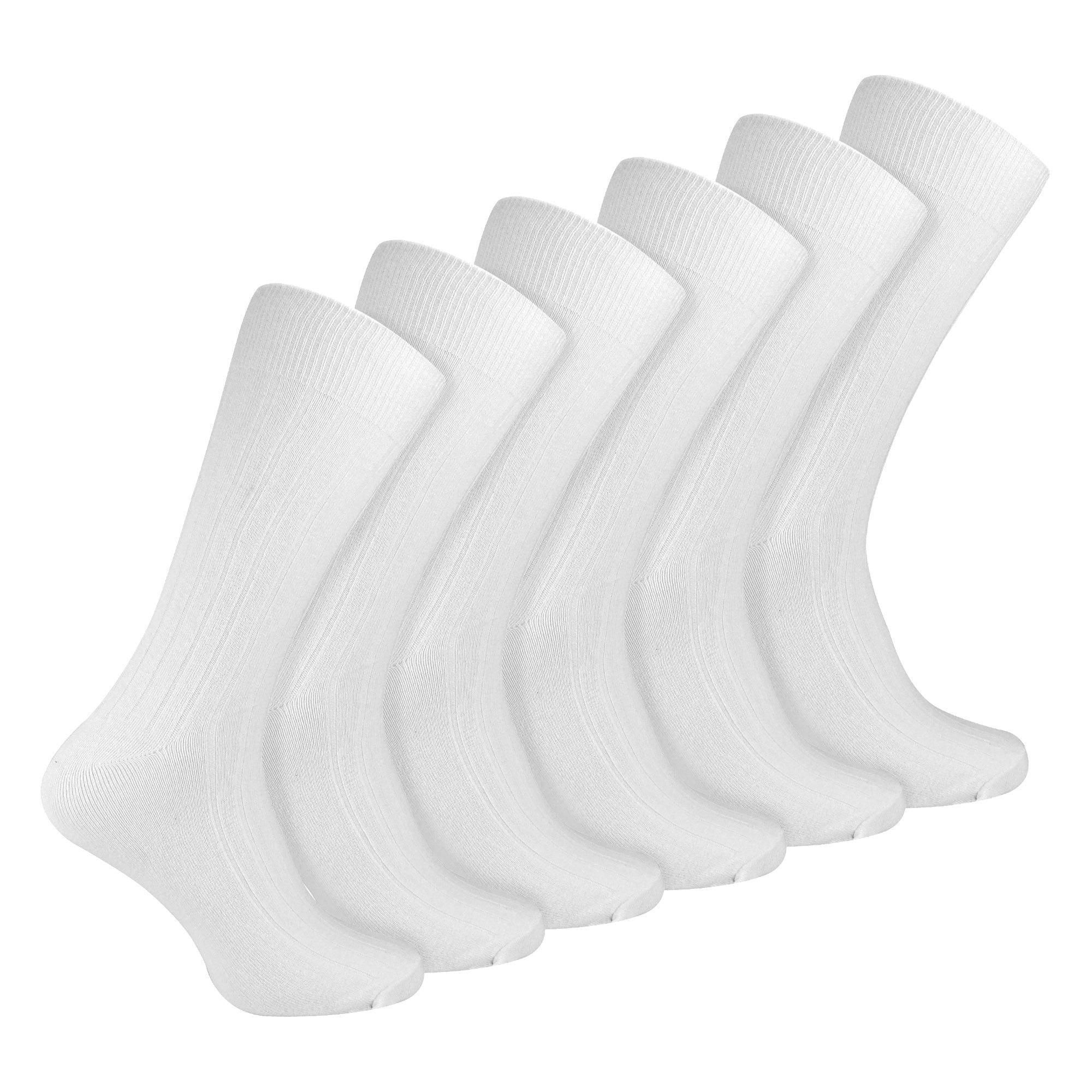 Sock Snob Men's White Plain Coloured Cotton Rich Ribbed Dress Socks - Size 6-11 Uk